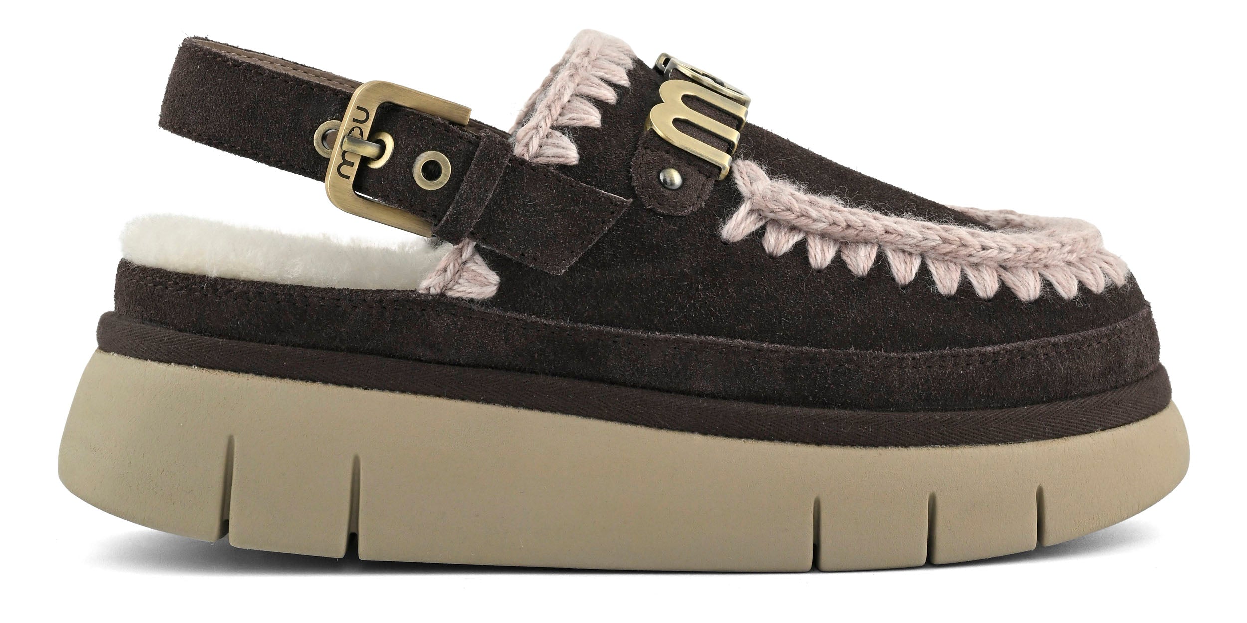 MOU Sabot Donna Bounce Clog Back Strap-Mocha