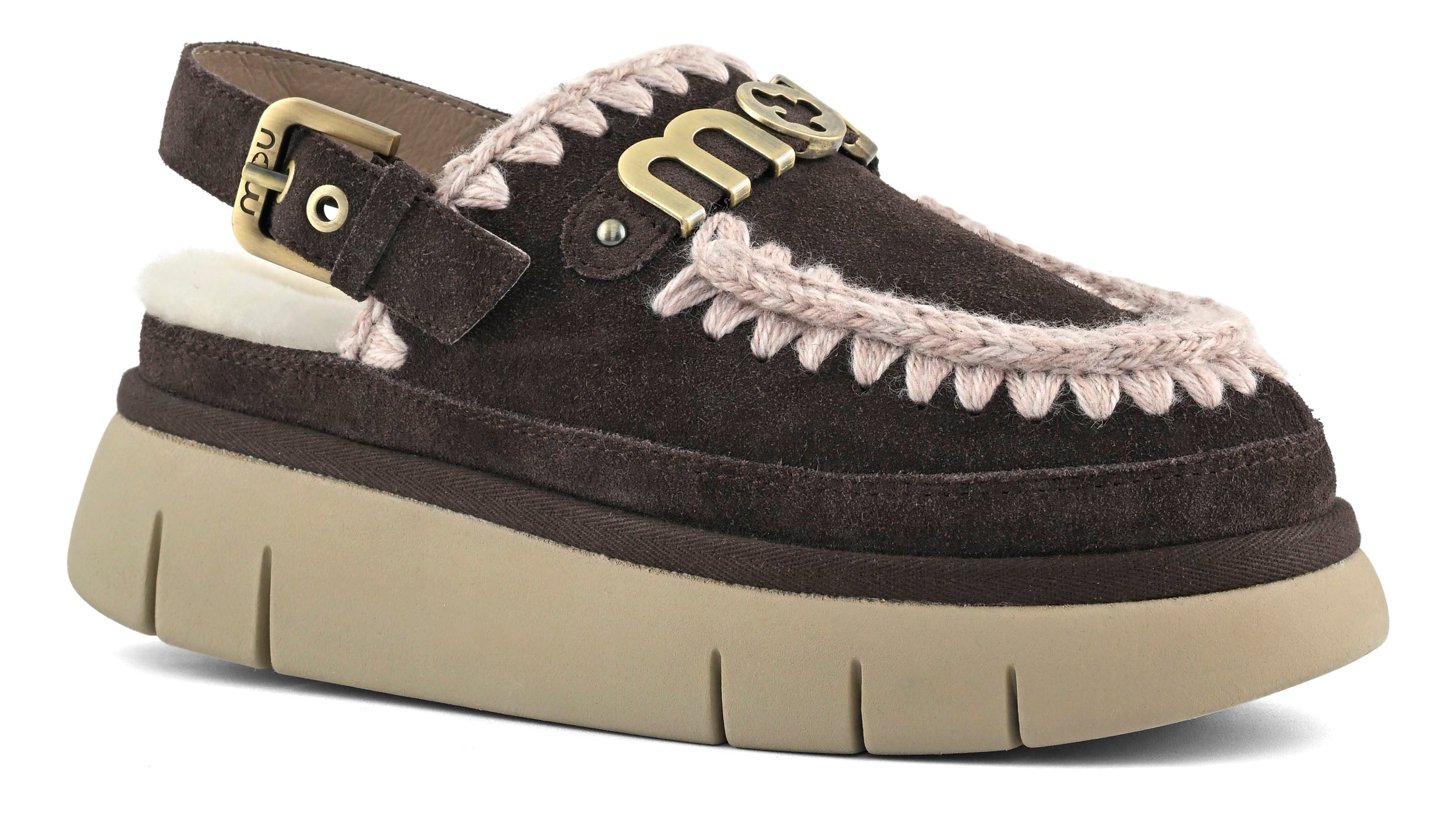 MOU Sabot Donna Bounce Clog Back Strap-Mocha