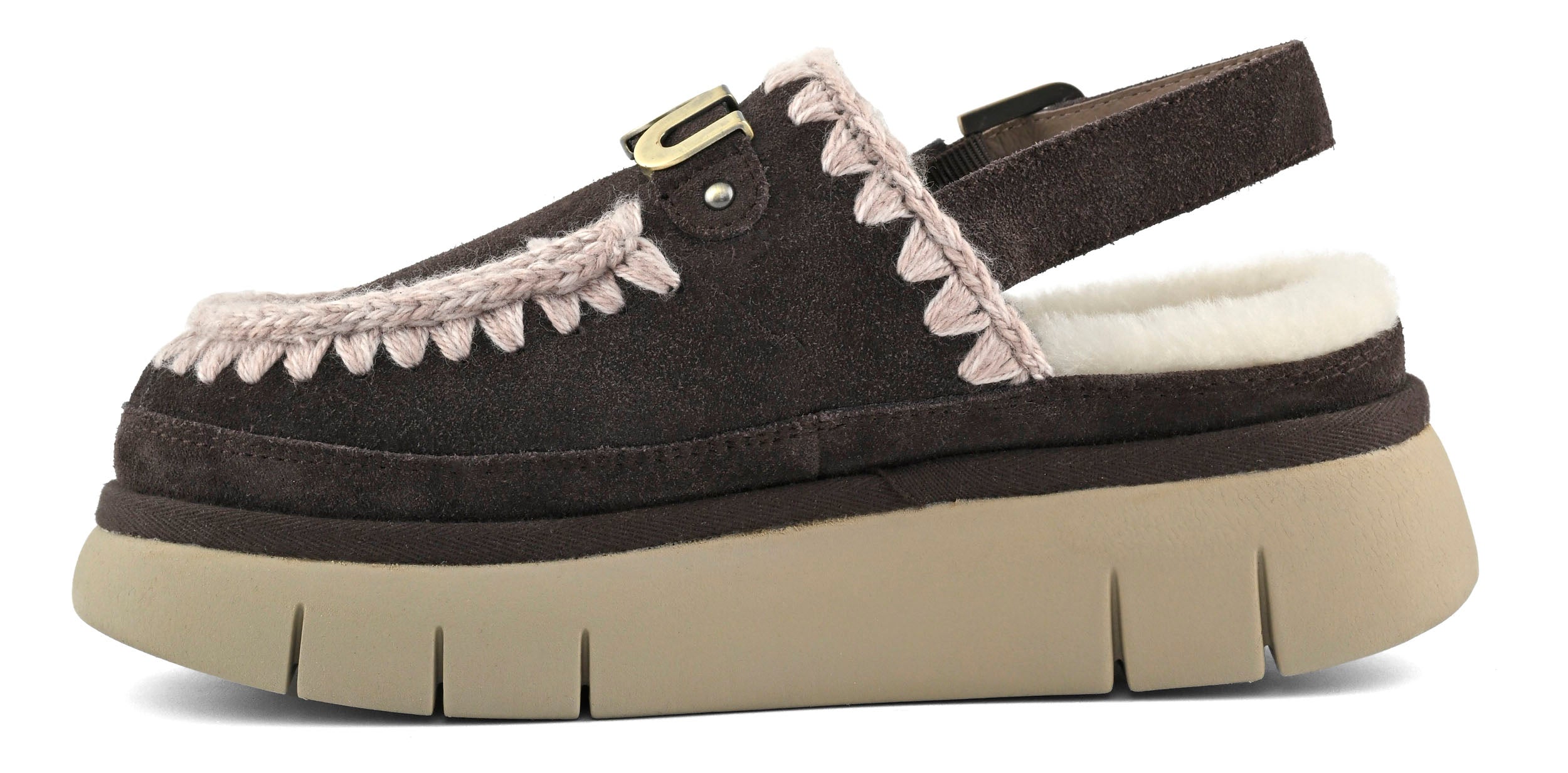 MOU Sabot Donna Bounce Clog Back Strap-Mocha