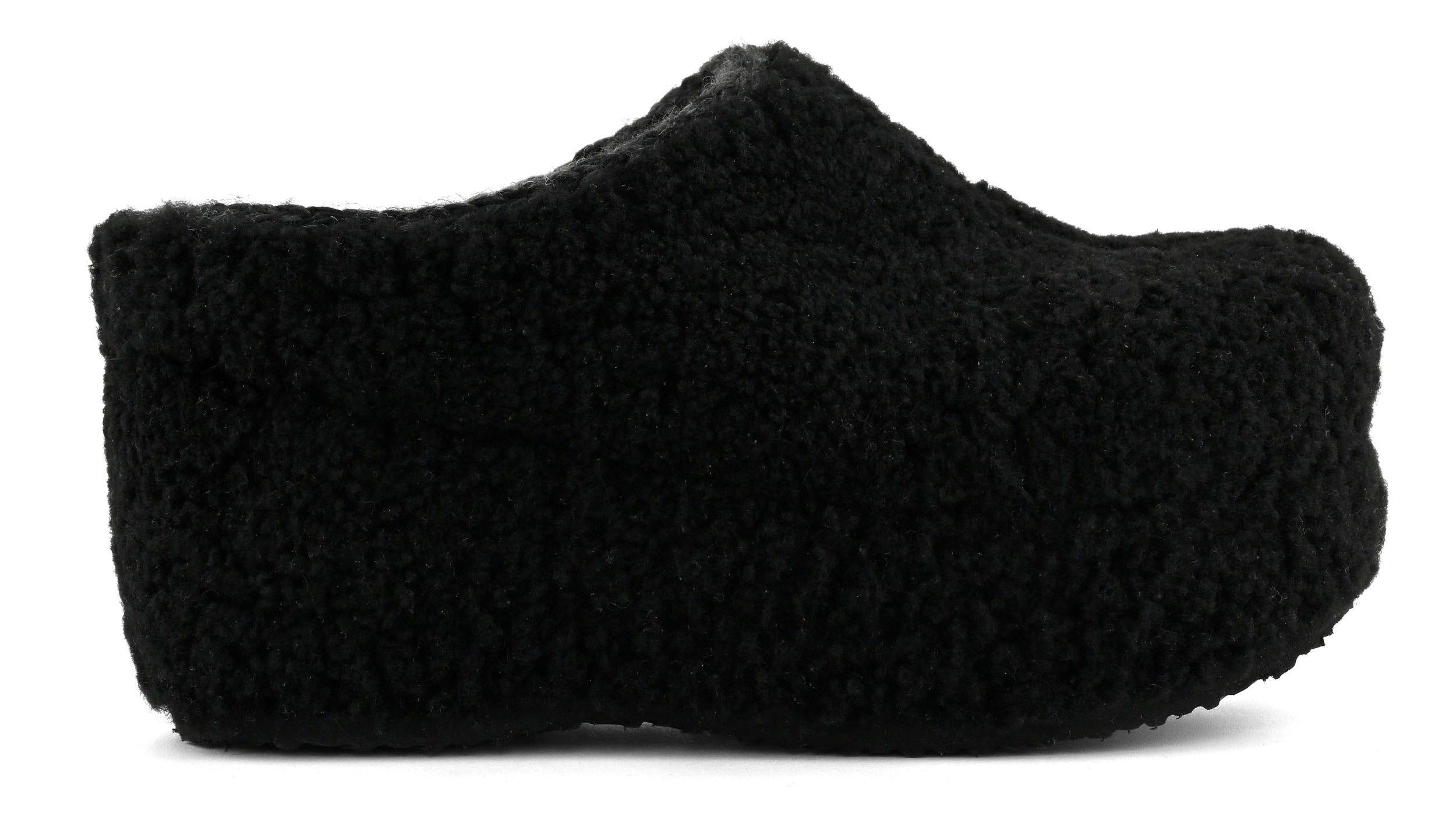 MOU Zoccolo Donna Curly Sheepskin Clog-Black