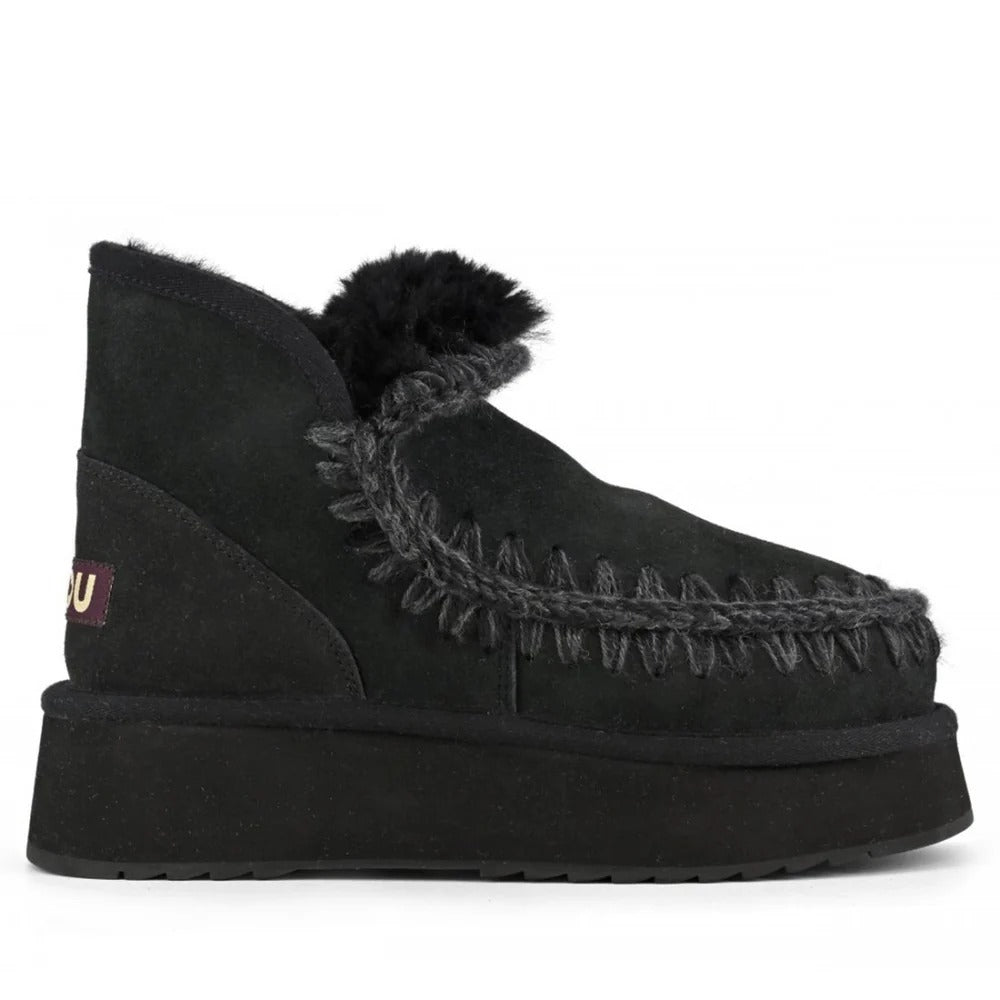 MOU Stivaletto Donna Mini Eskimo Platform Boot-Black