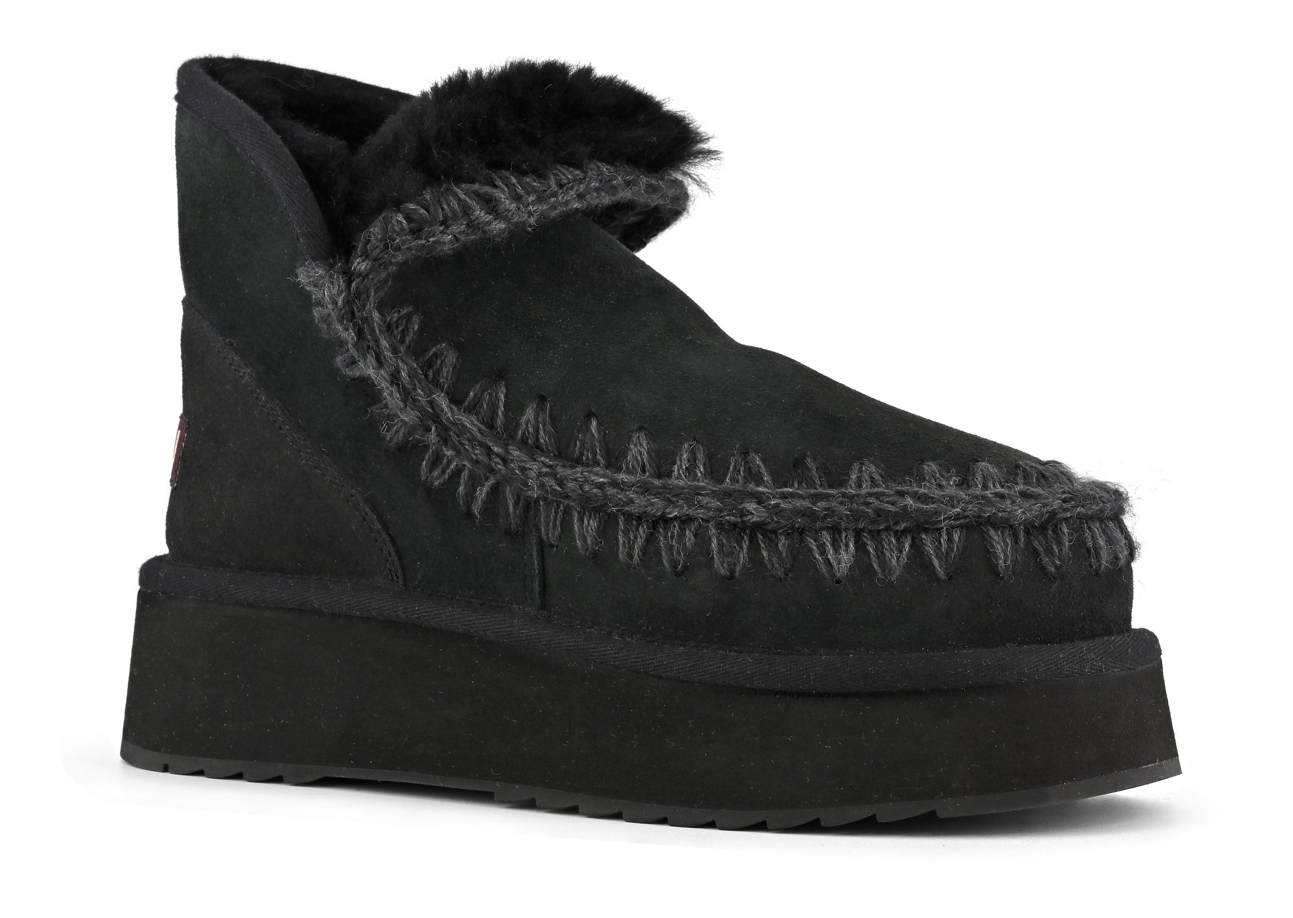 MOU Stivaletto Donna Mini Eskimo Platform Boot-Black