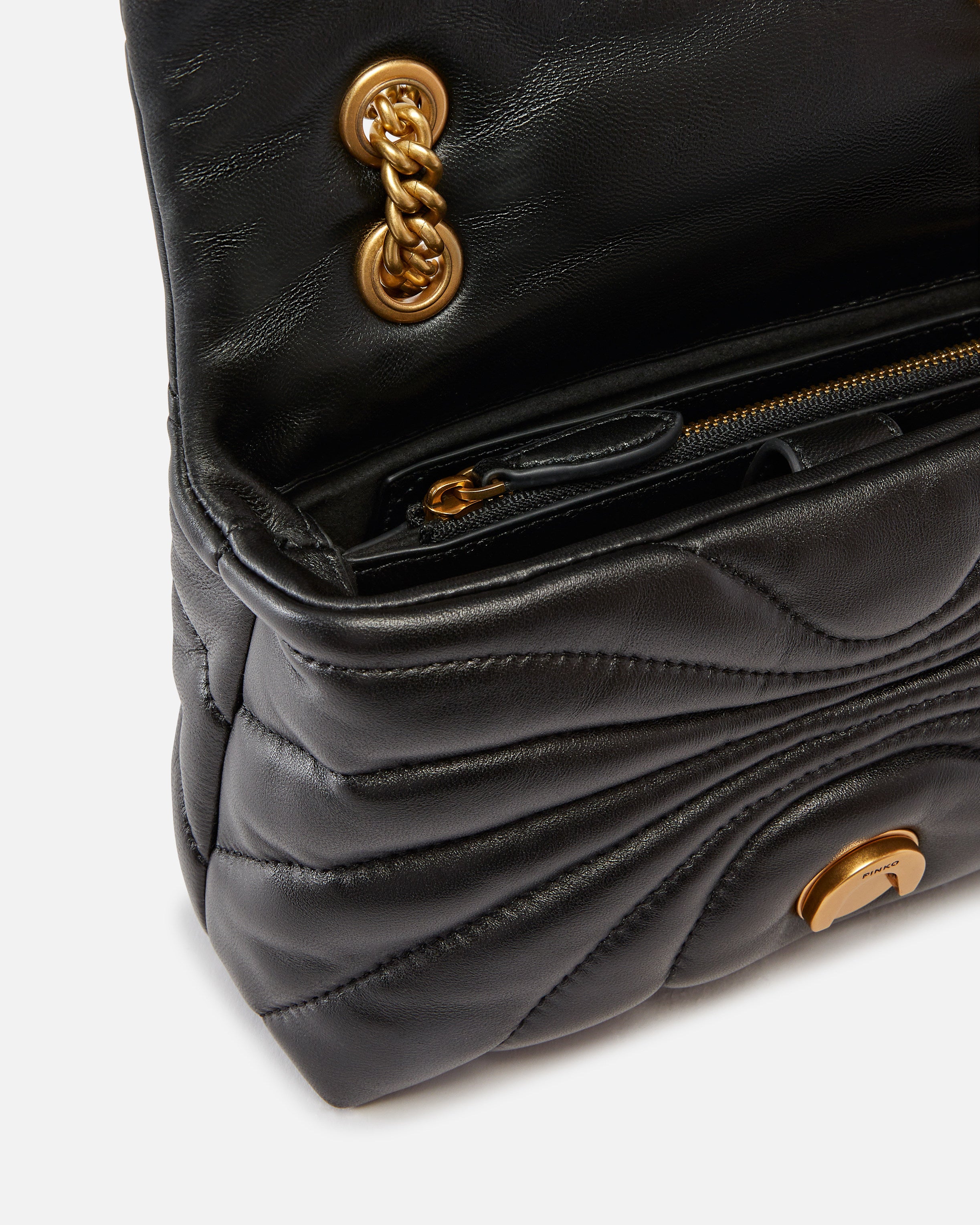 PINKO Borsa Love Puff Mini Classic Butterfly-Nero Gold