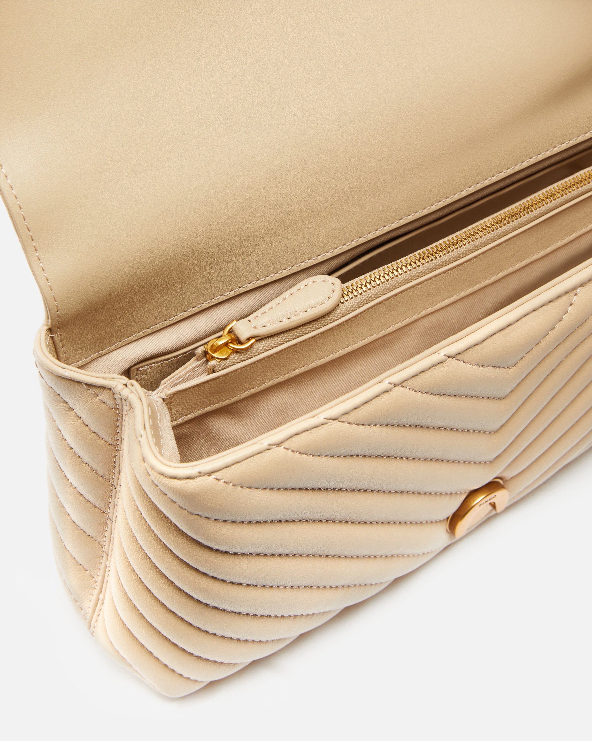 PINKO Borsa Love Lady Puff Classic-Beige Grigio Fumo Gold