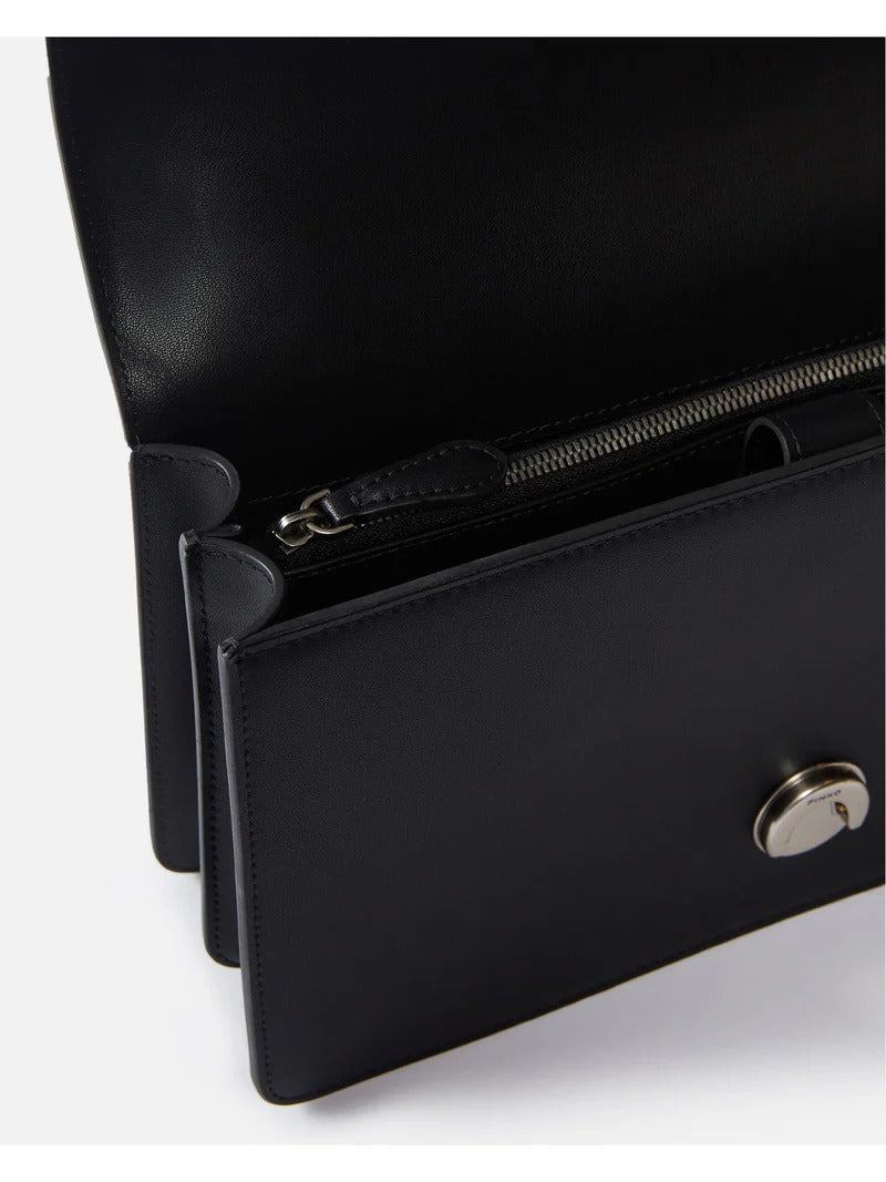 PINKO Borsa Love One Classic DC-Nero Old Silver