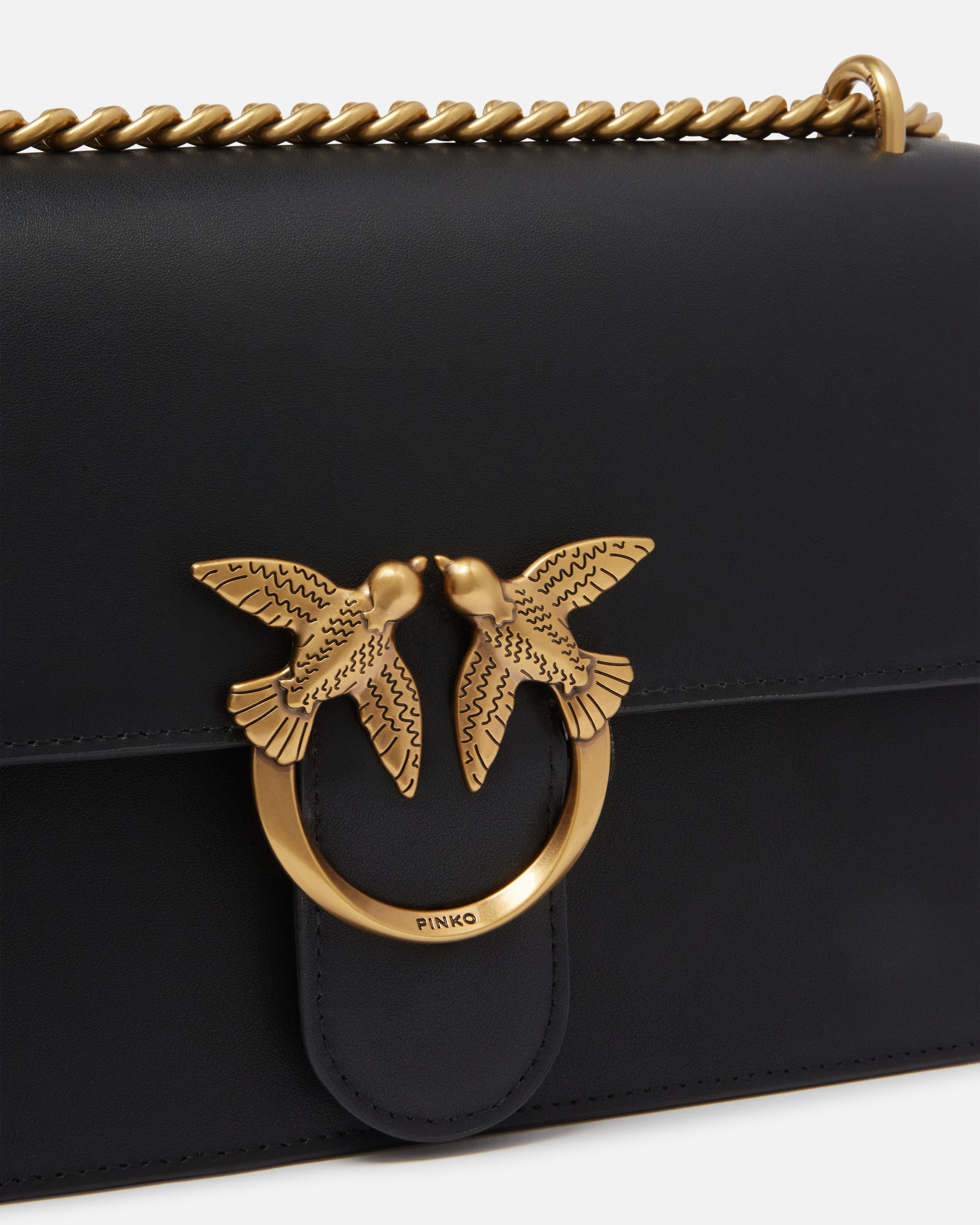 PINKO Borsa Love One Classic DC-Nero Antique Gold