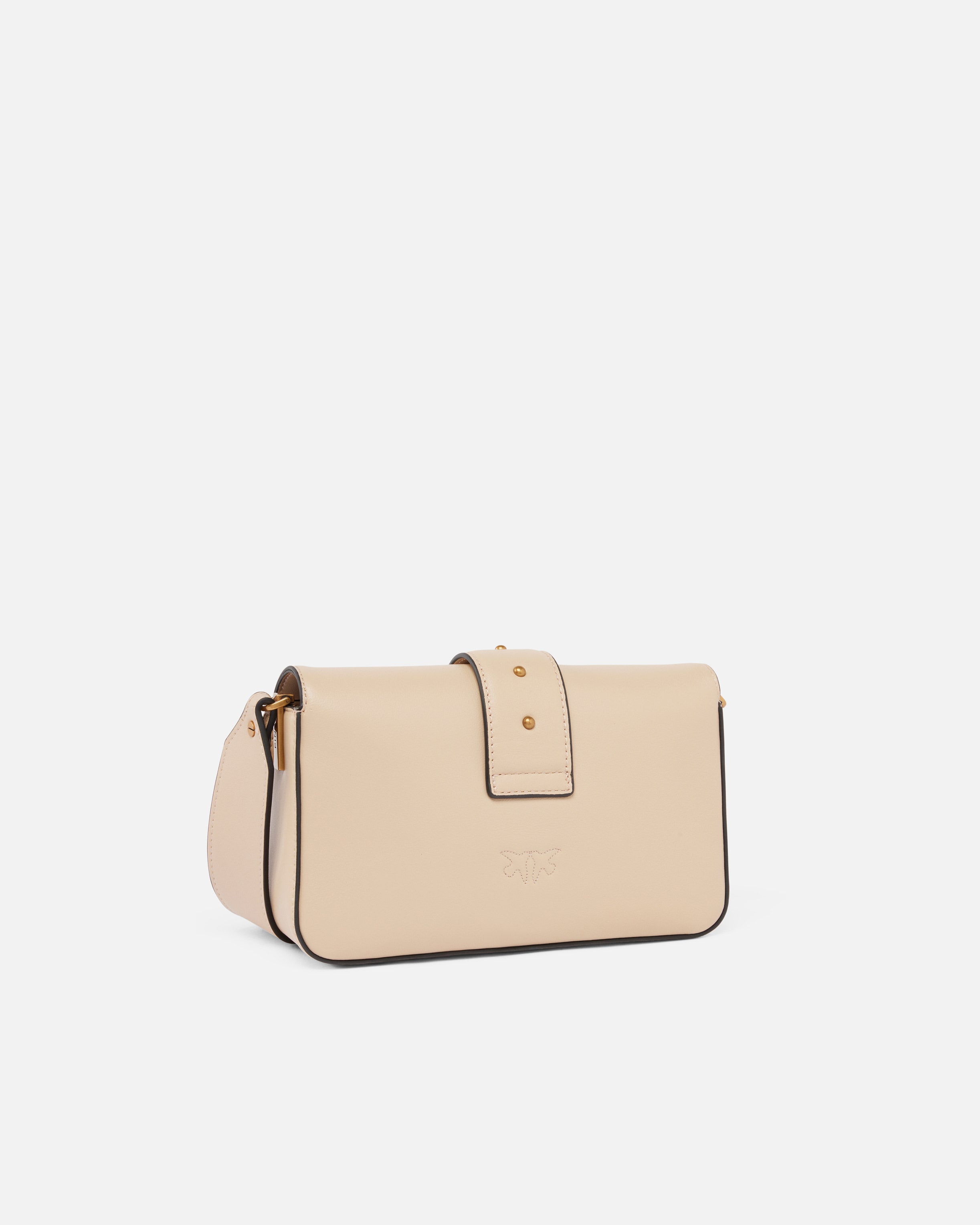PINKO Borsa Love One Mini Slouchy-Beige Grigio Fumo Gold