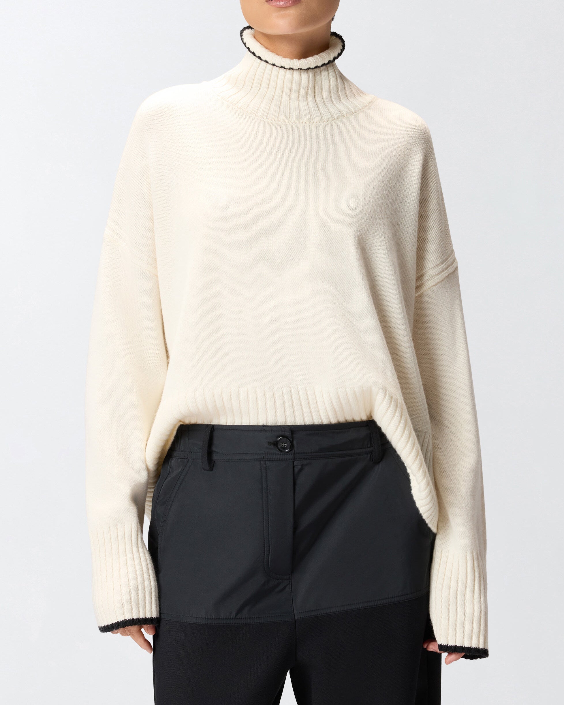 PINKO Maglia Dolcevita Falkland-Bianco