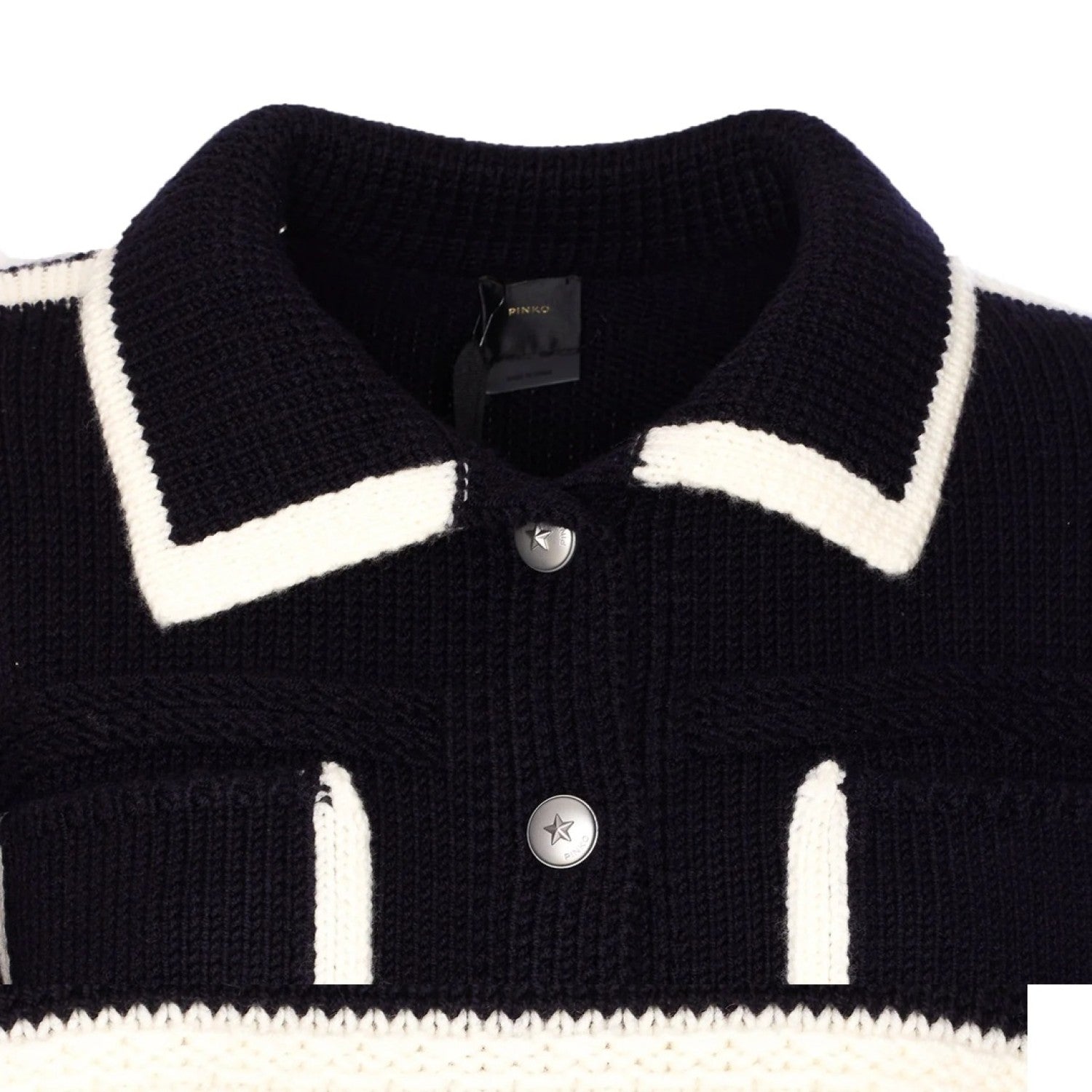 PINKO Cardigan Sulcis-Nero Limousine Bianco