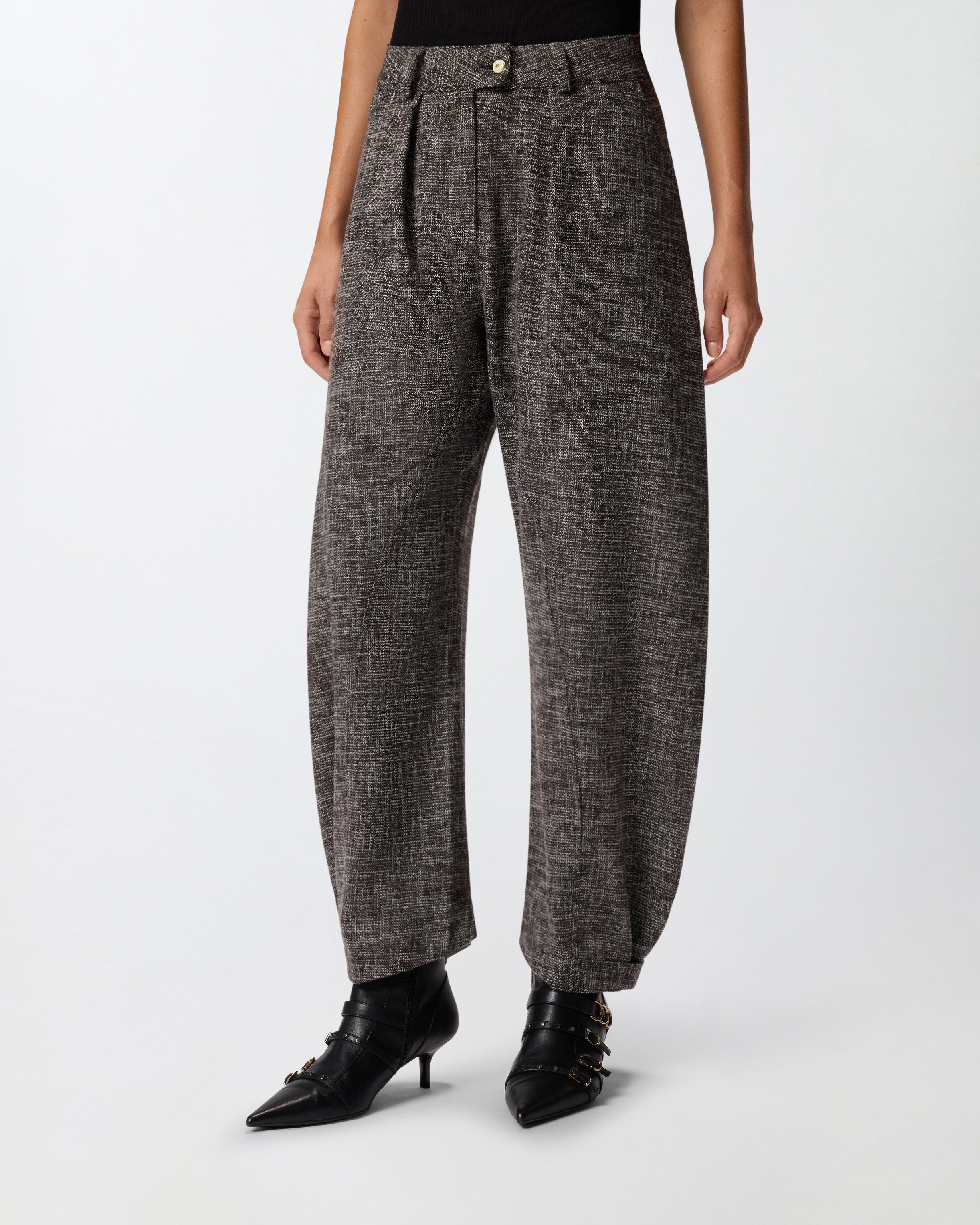 PINKO Pantalone Passiflora-Nero/Marrone/Bianco