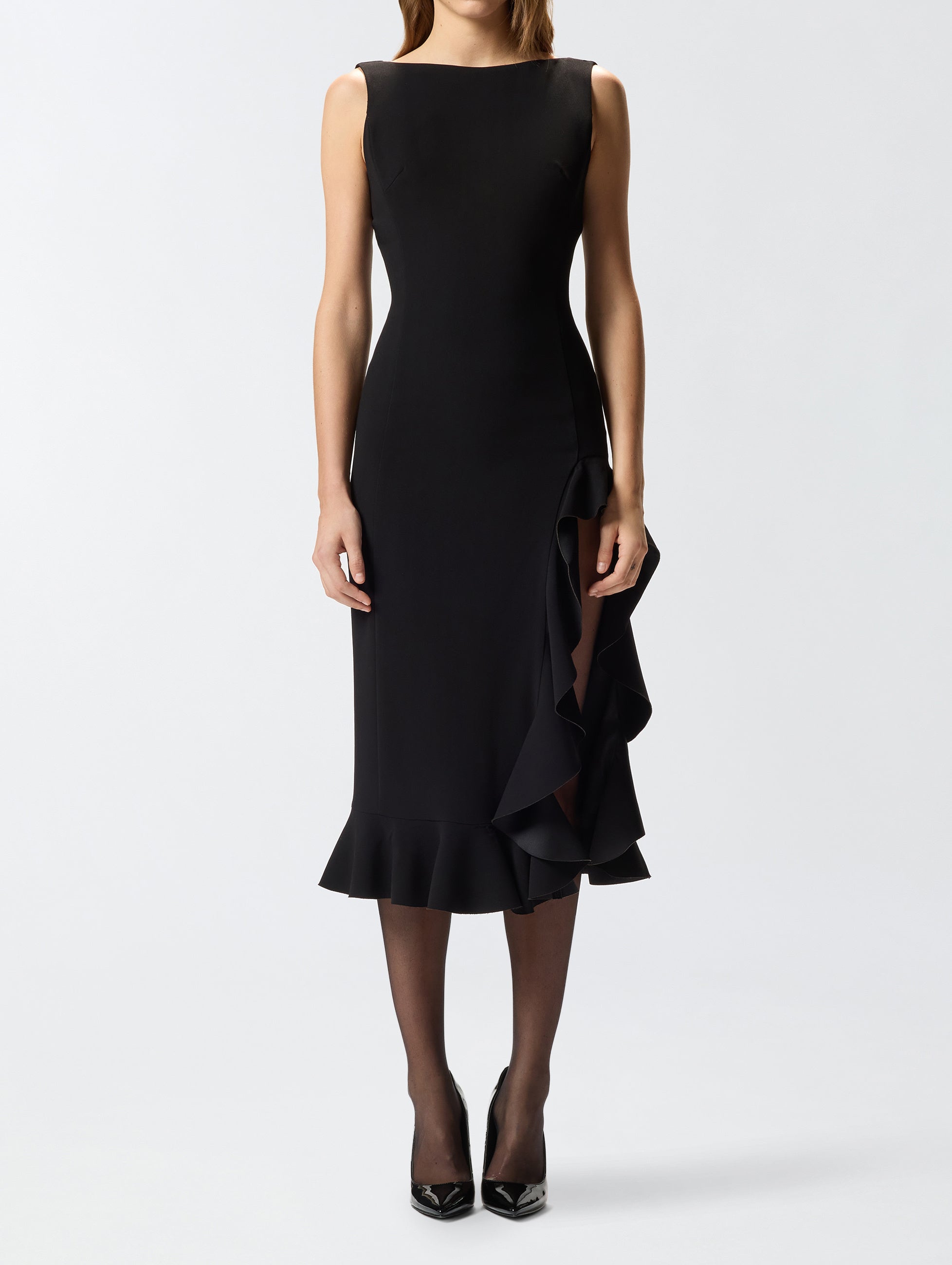 PINKO Abito Flipper Volant-Nero