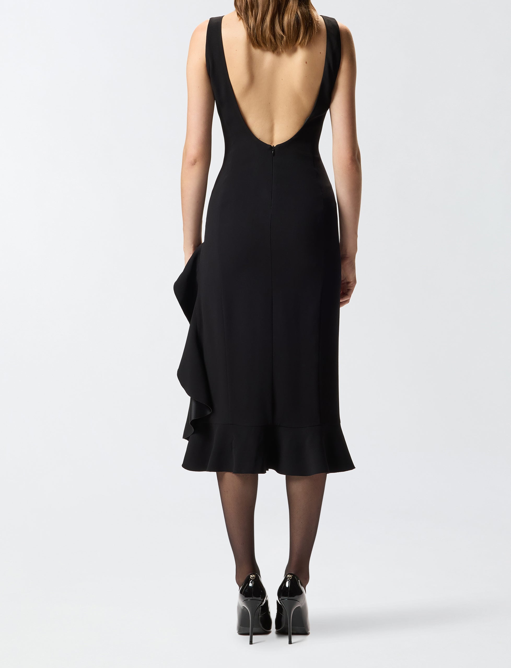PINKO Abito Flipper Volant-Nero