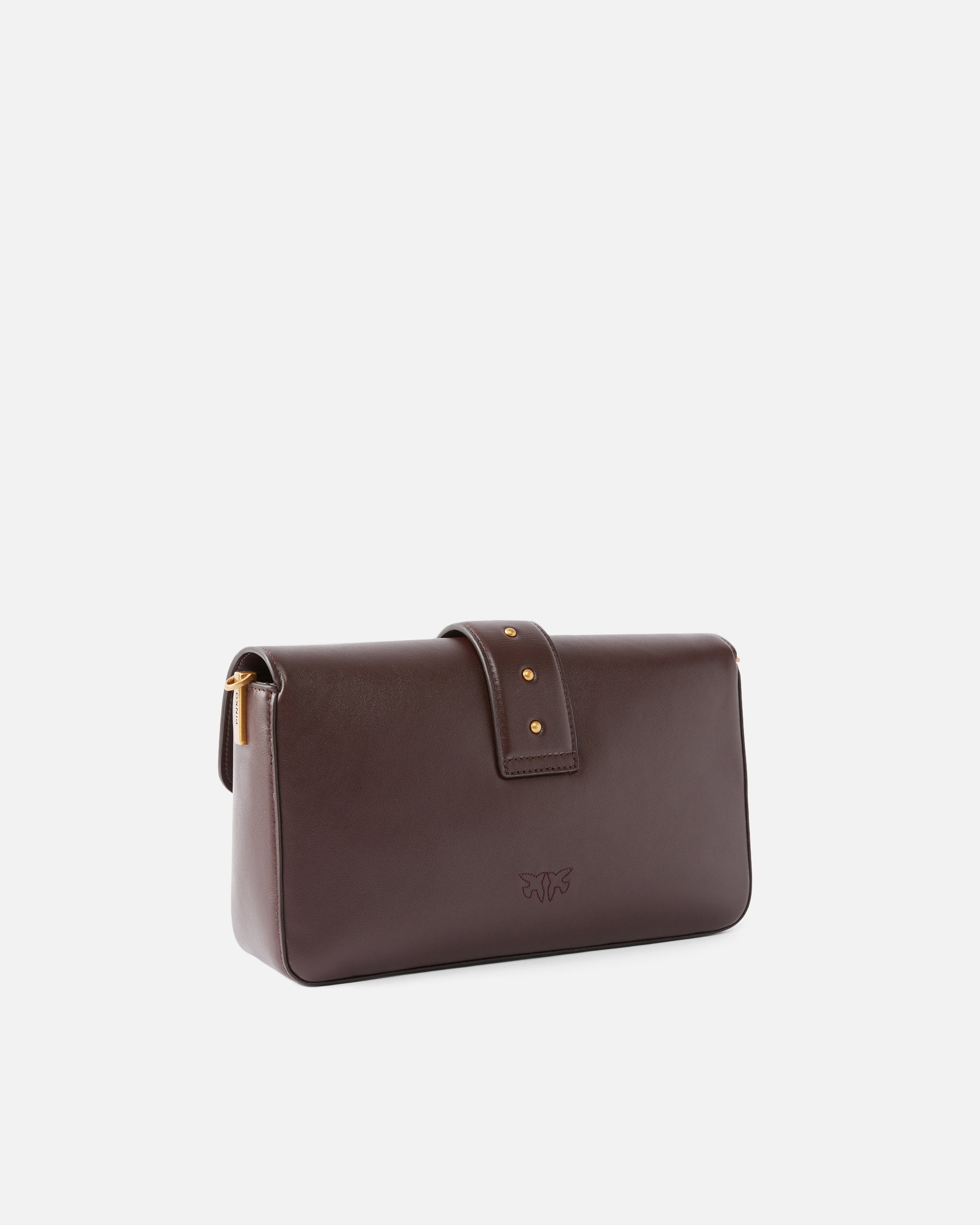 PINKO Borsa Love One classic Slouchy Mb Charms-Rosso Mogano Gold