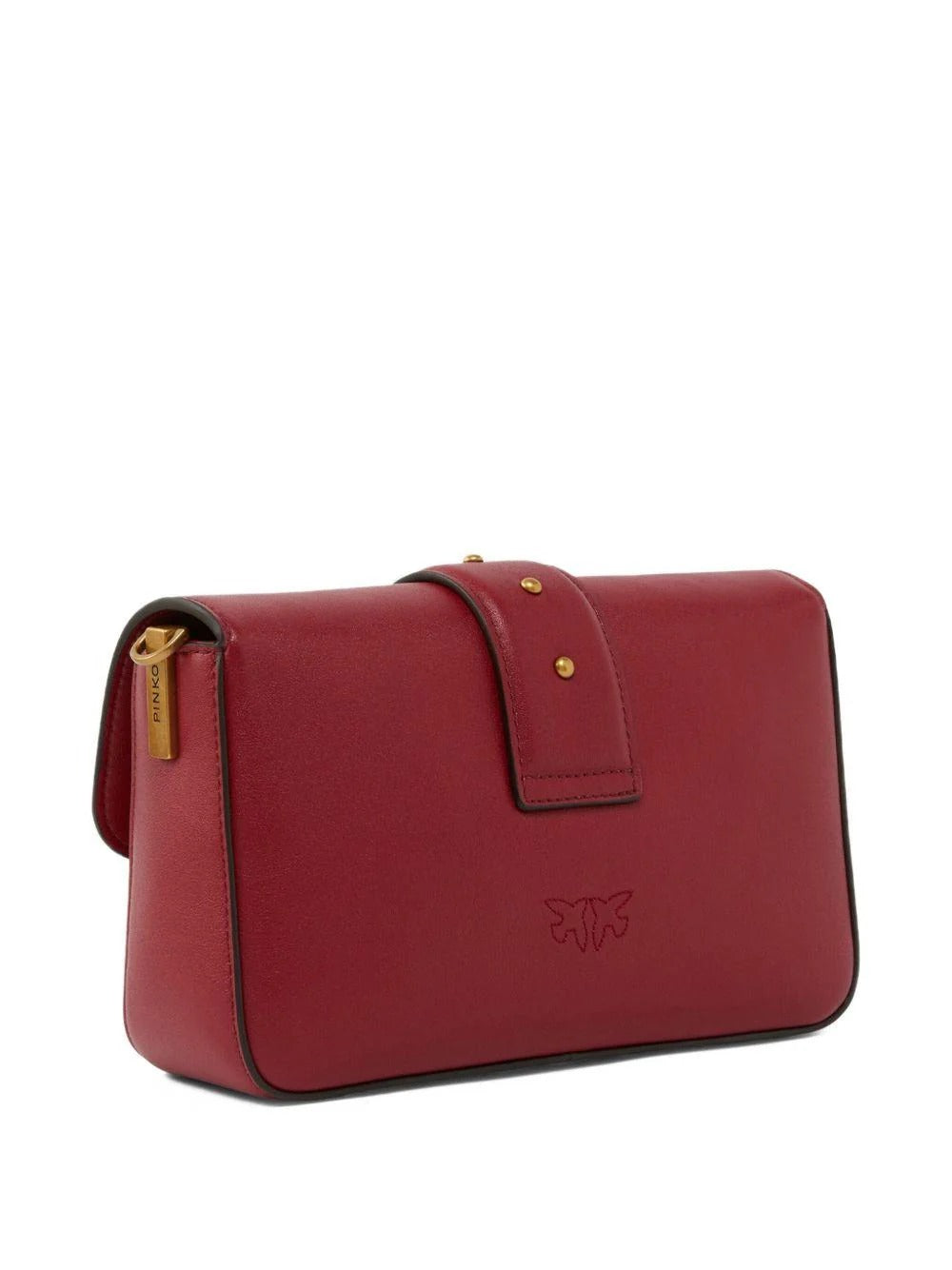 PINKO Borsa Love One Mini Slouchy Mb Charms-Rosso Lampone Gold