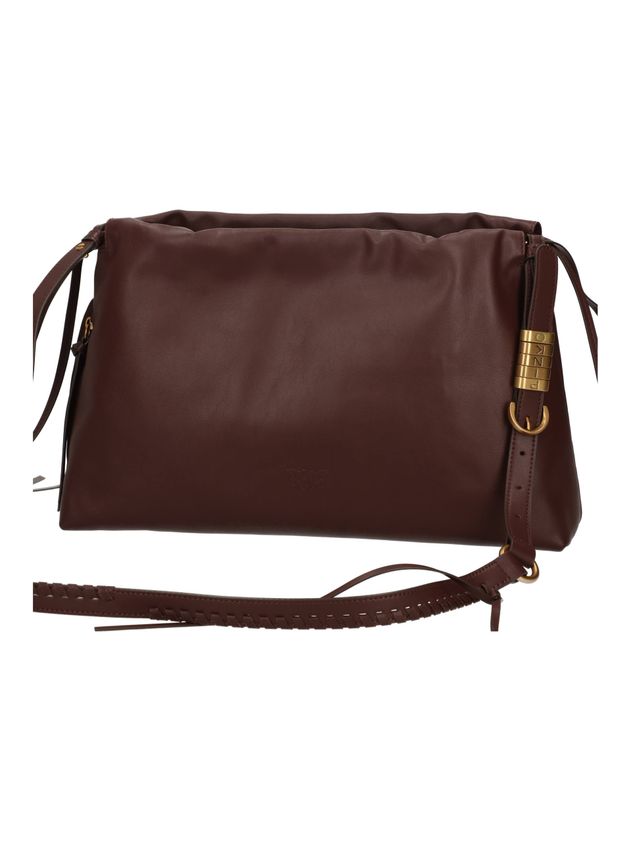 PINKO Borsa Maxi Clutch+tracolla-Rosso Mogano Gold