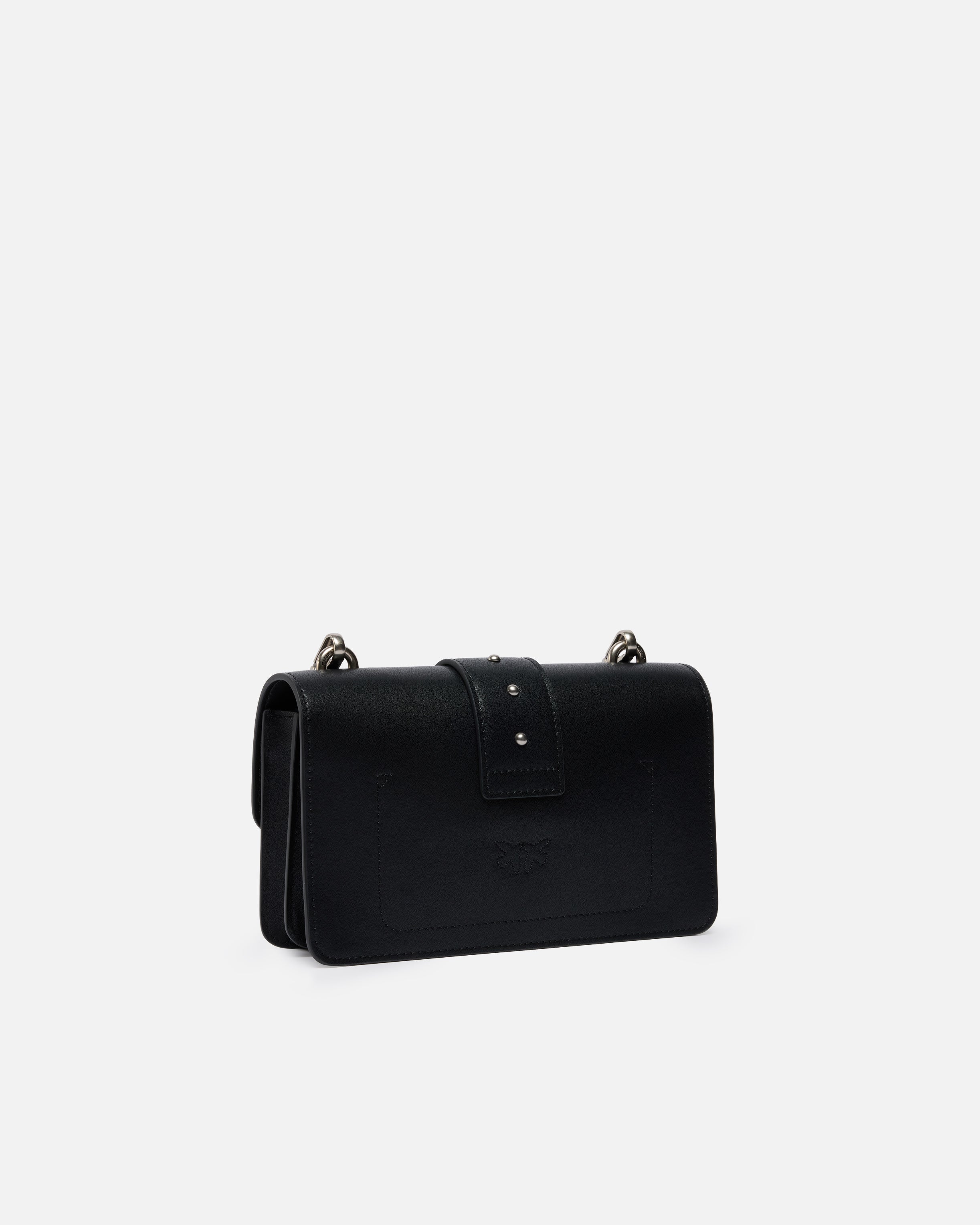 PINKO Borsa Love One Mini St-Nero Silver