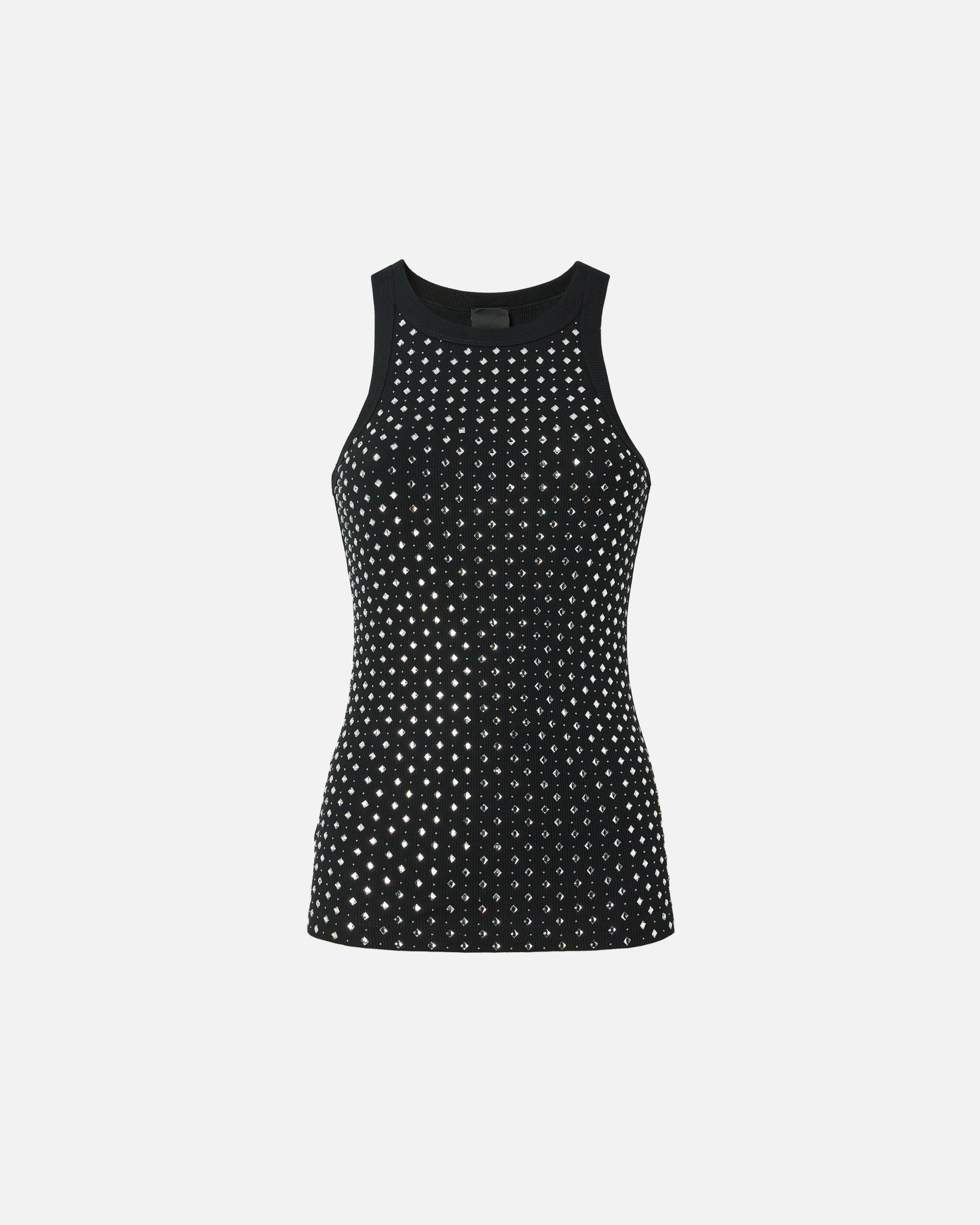 PINKO Canotta Annita Strass Borchie-Nero