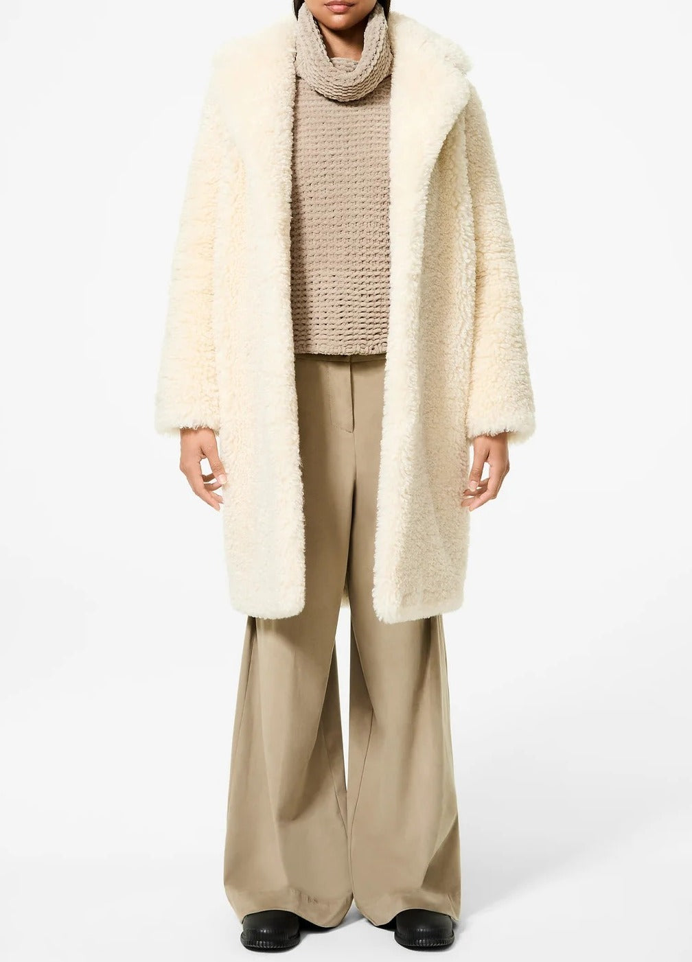 RRD Cappotto Donna Reversible Lamb Coat-Cream