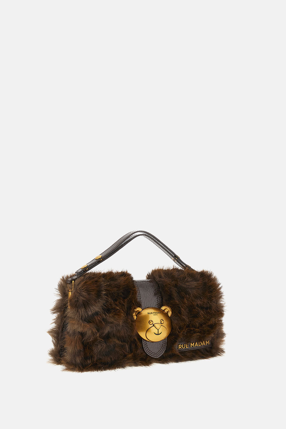 RUE MADAM Borsa TEDDY IT-BAG ALASKA-Fur Leopard Marrone