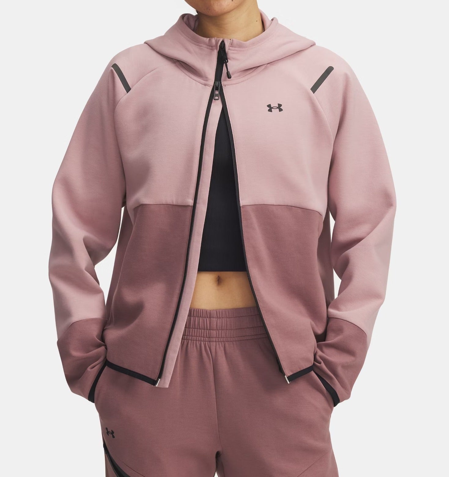 UNDE ARMOUR Felpa Donna UNSTOPPABLE Full Zip-Tourmaline Pink