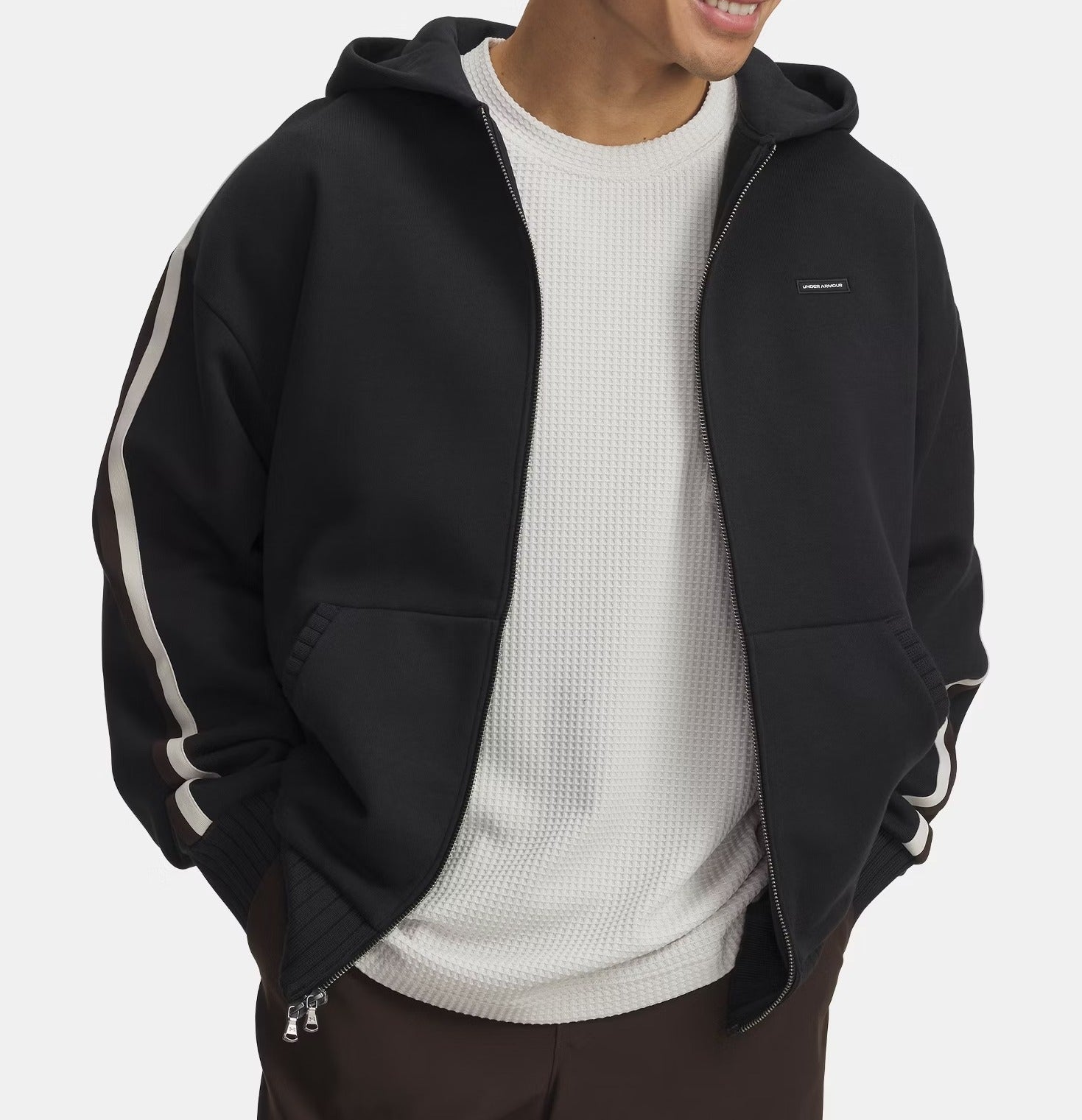 UNDER ARMOUR Felpa Uomo ICON HEAVYWEIGHT RIB Full Zip-Black