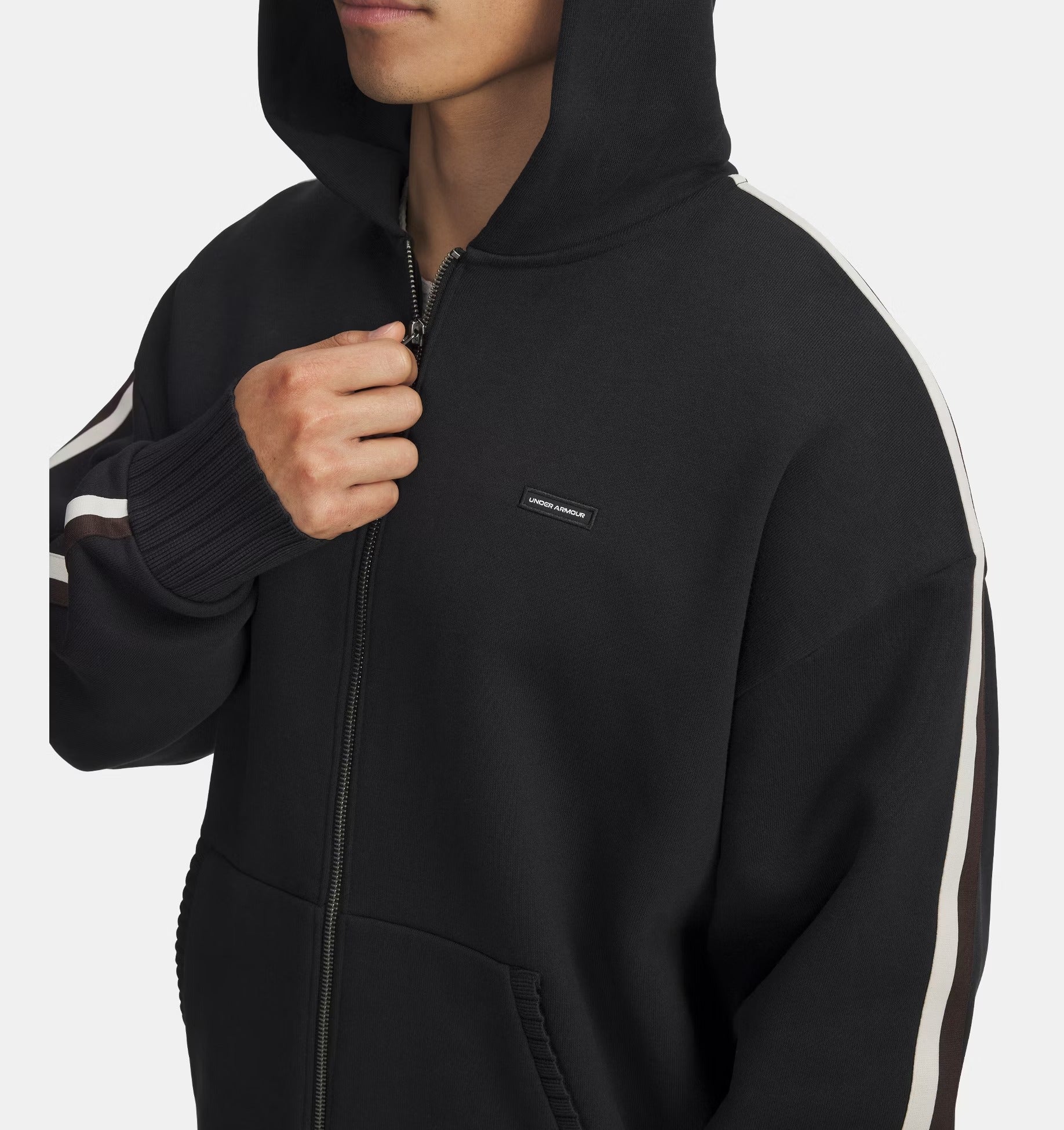 UNDER ARMOUR Felpa Uomo ICON HEAVYWEIGHT RIB Full Zip-Black