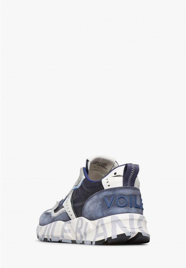 VOILE BLANCHE Sneaker Uomo Club01-Blu Azzurro