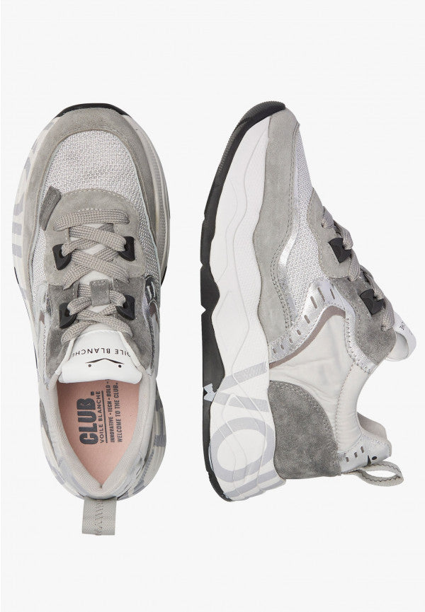 VOILE BLANCHE Sneaker Donna Club105-Grigio Argento