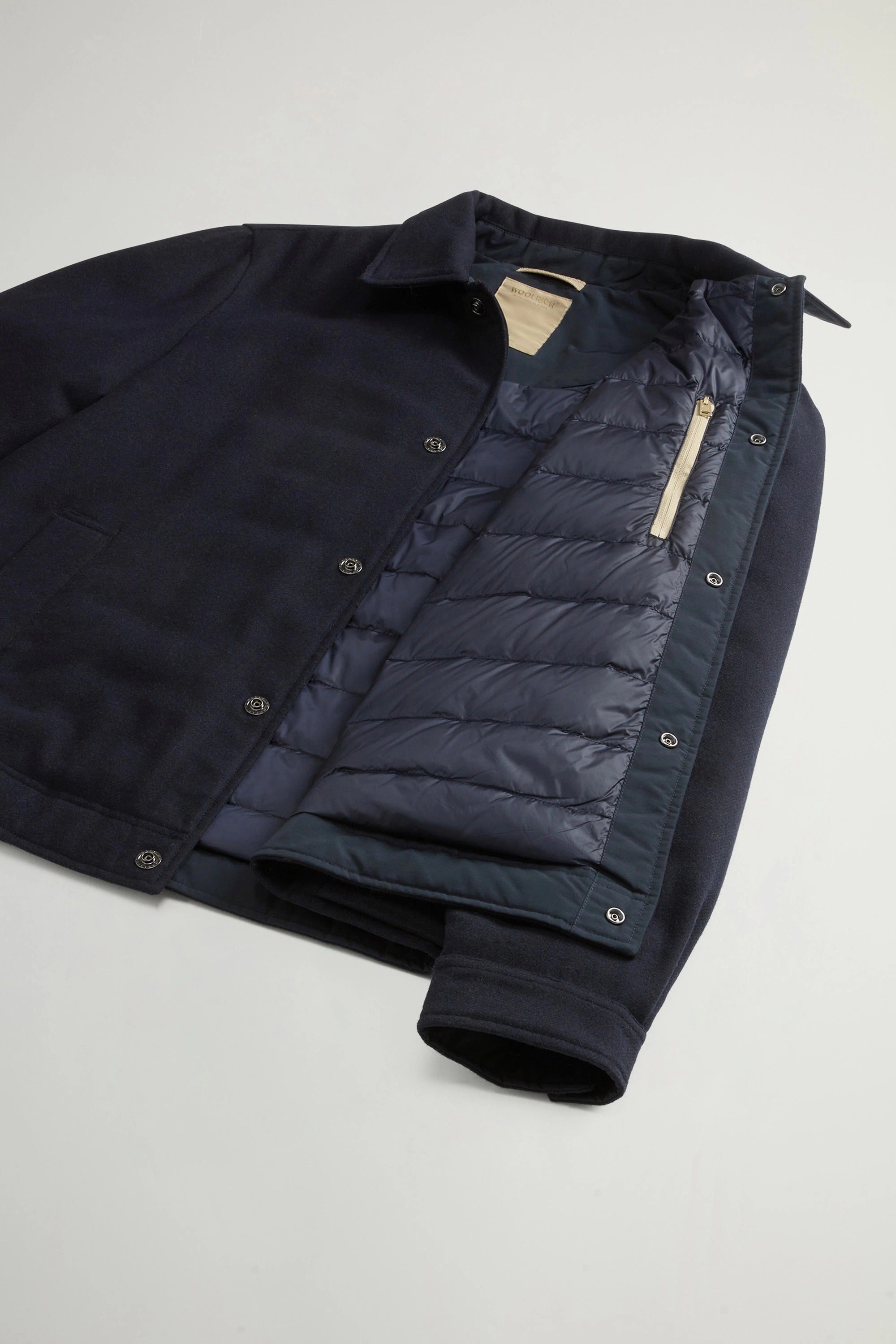 WOOLRICH Giacca Camicia Uomo WOOL KEATING-Melton Blue