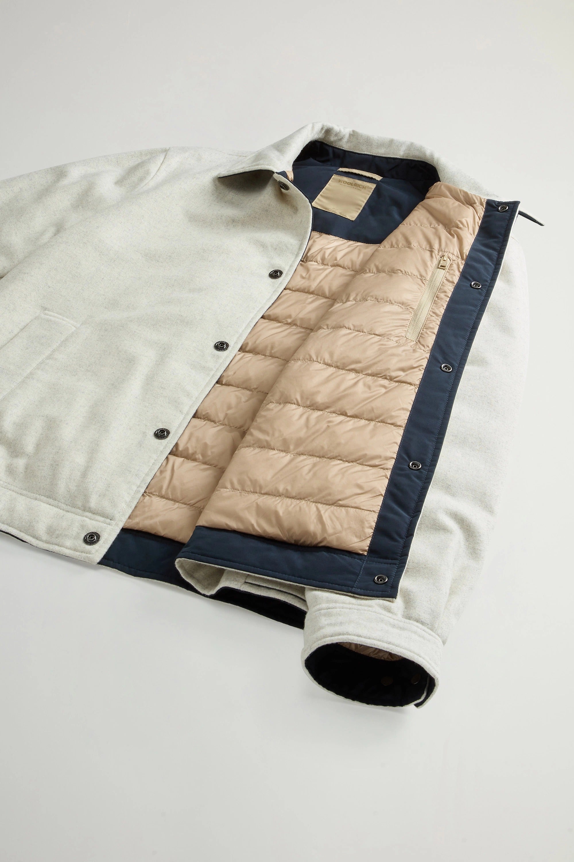 WOOLRICH Giacca Camicia Uomo WOOL KEATING-Oatmeal