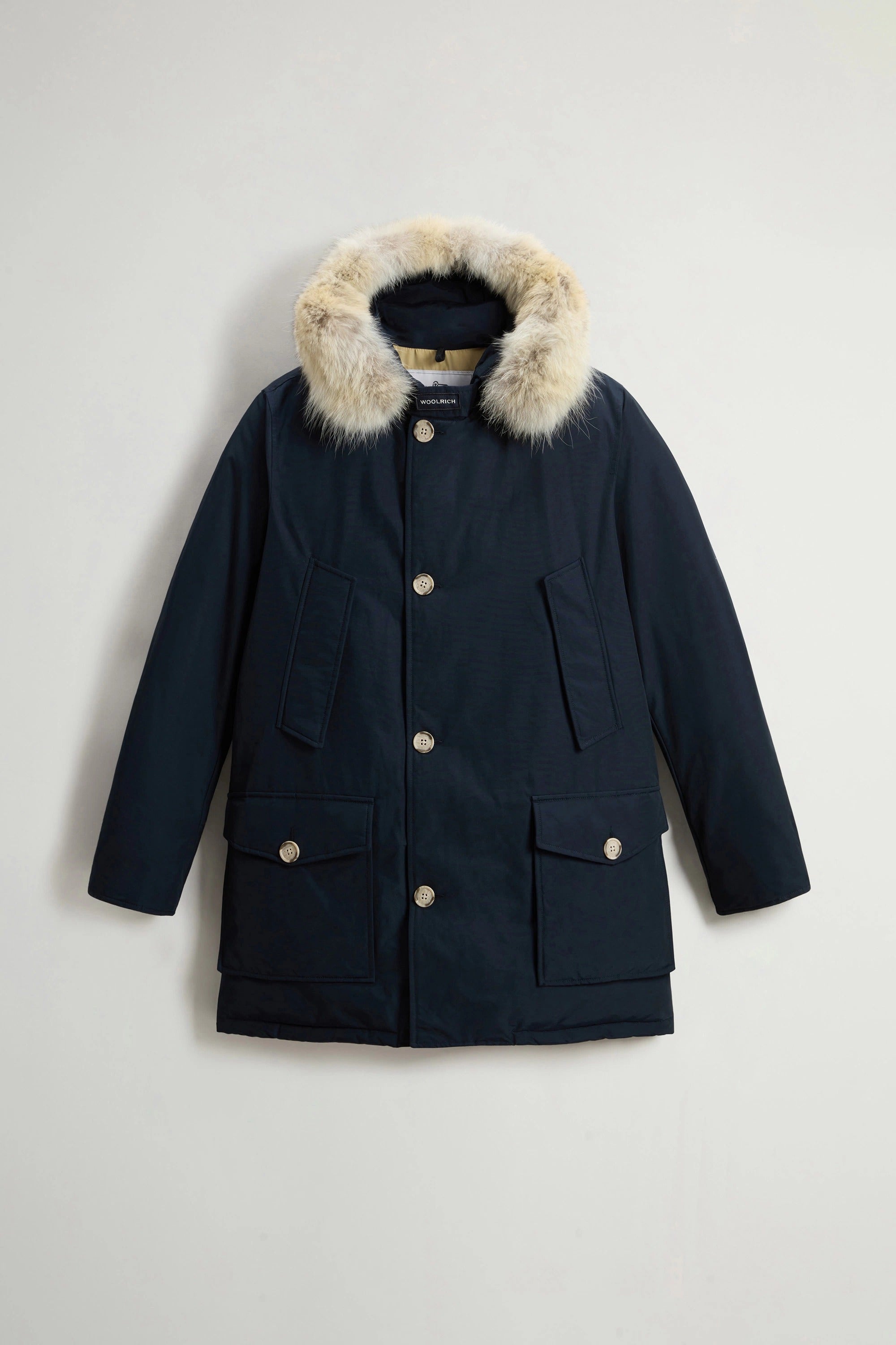 WOOLRICH Parka Uomo ARCTIC DETACHABLE FUR PARKA-Melton Blue
