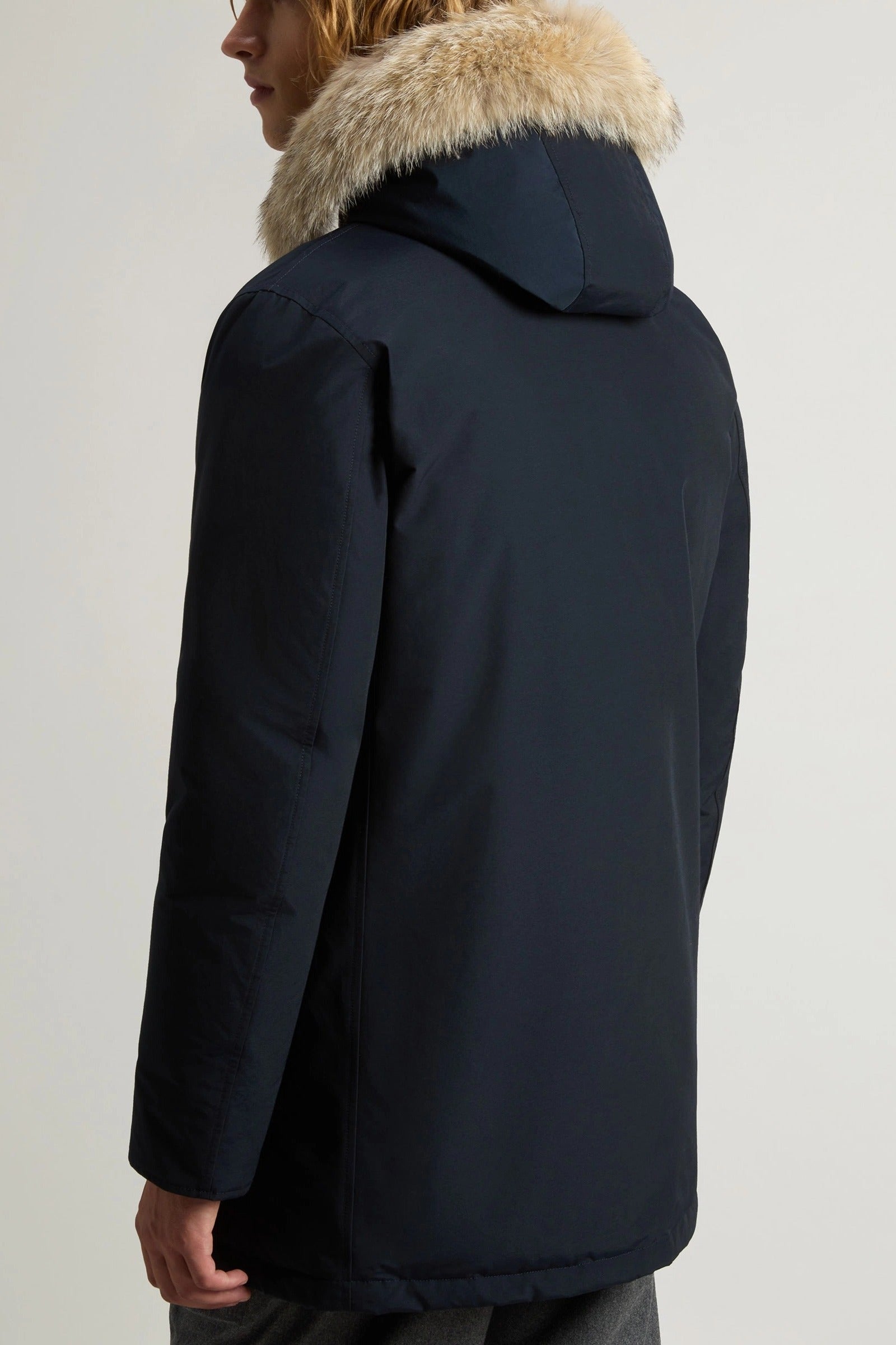 WOOLRICH Parka Uomo ARCTIC DETACHABLE FUR PARKA-Melton Blue