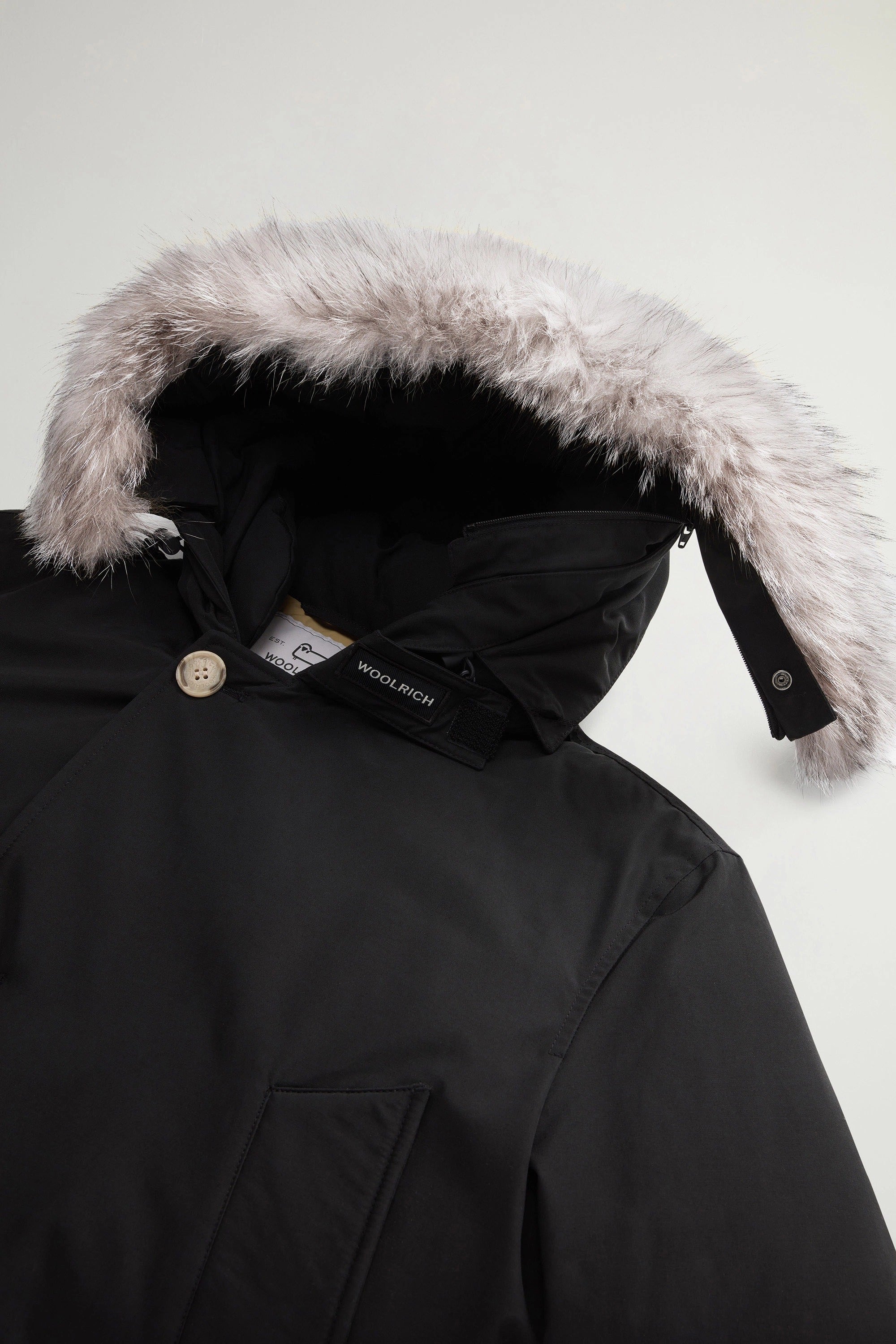 WOOLRICH Parka Uomo ARCTIC DETACHABLE FUR ANORAK-Black