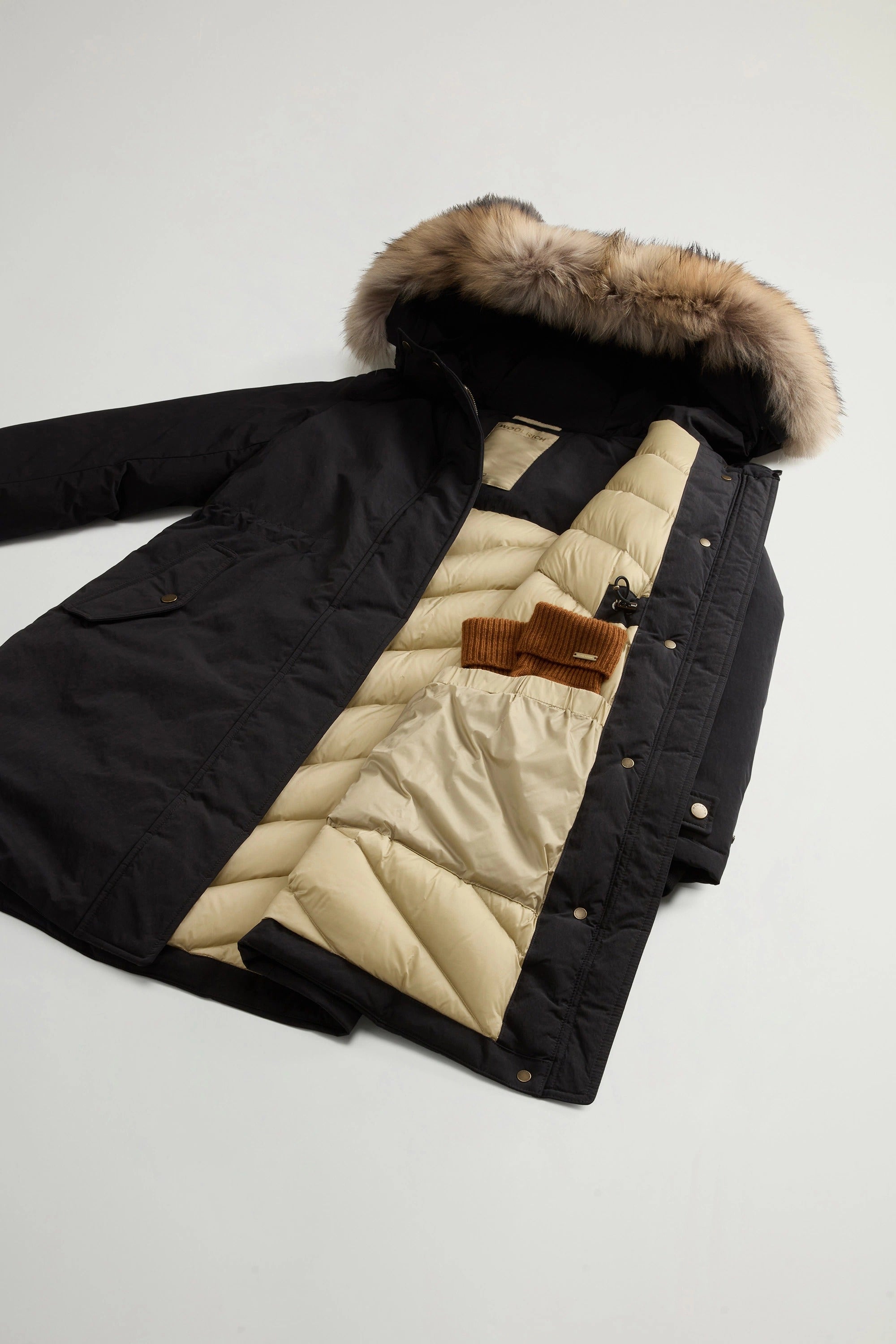 WOOLRICH Parka Donna GRACE FUR-Black
