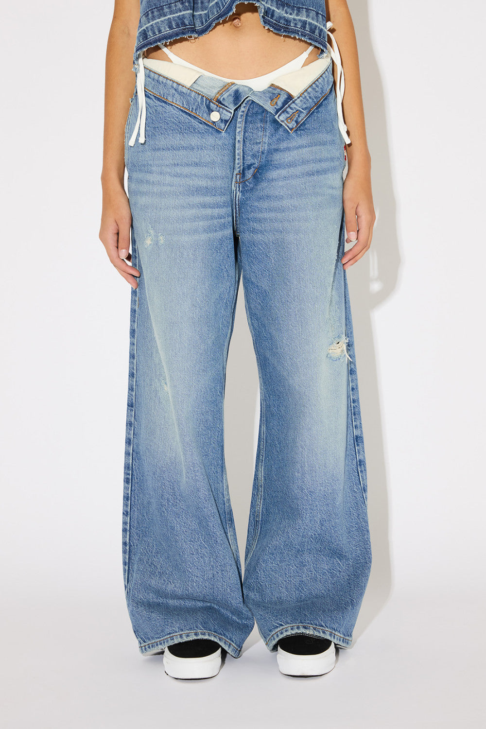 AMISH Jeans Donna ROLL UP DOLLY-Blu