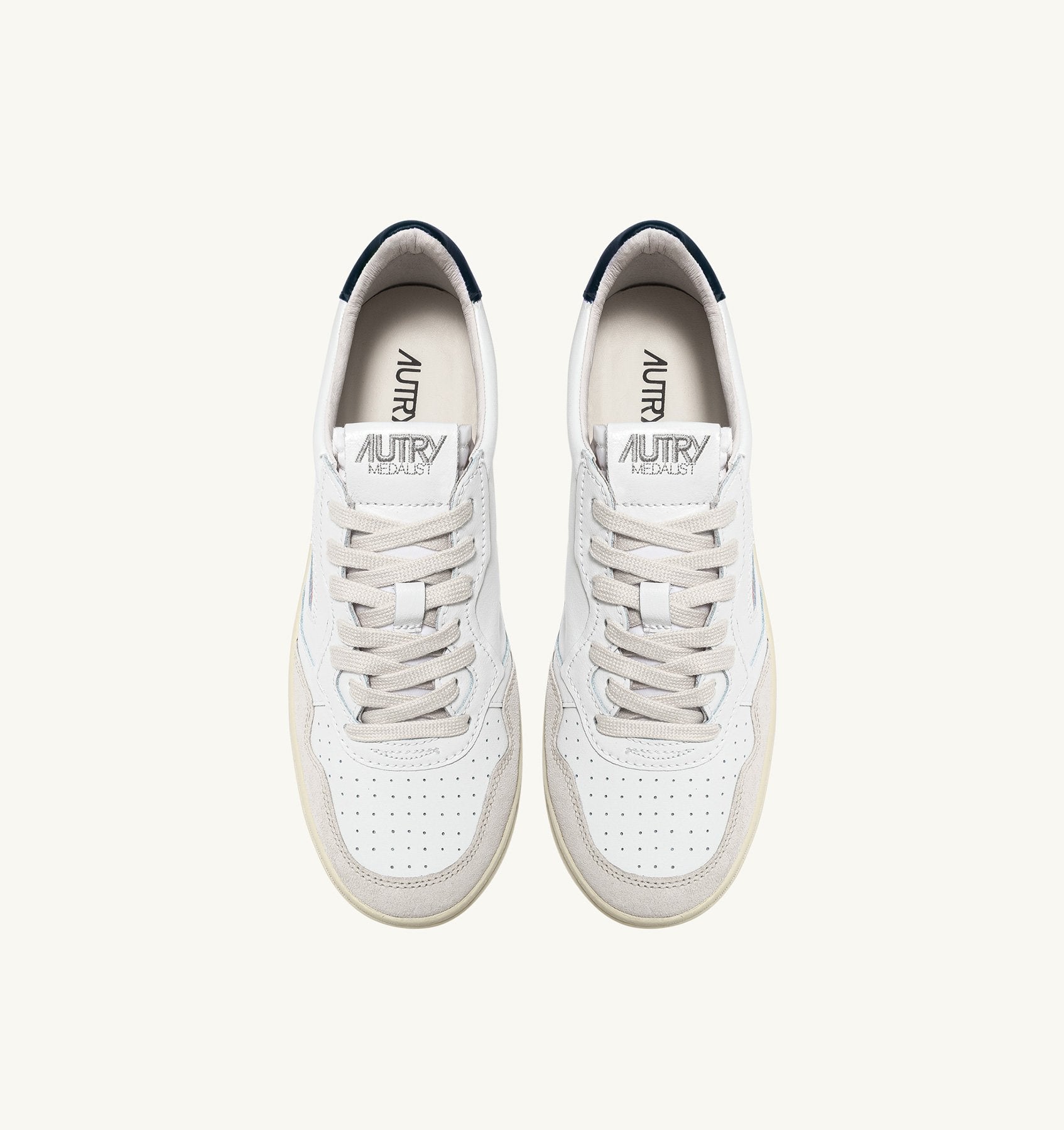 AUTRY Sneaker Uomo Medalist Low-White Beige Blu