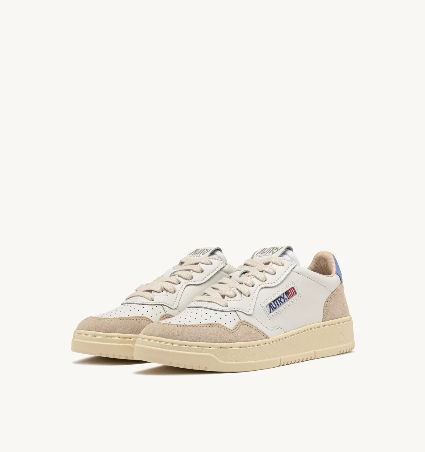 AUTRY Sneaker Donna Medalist Low-White Beige Della Robbia Blue