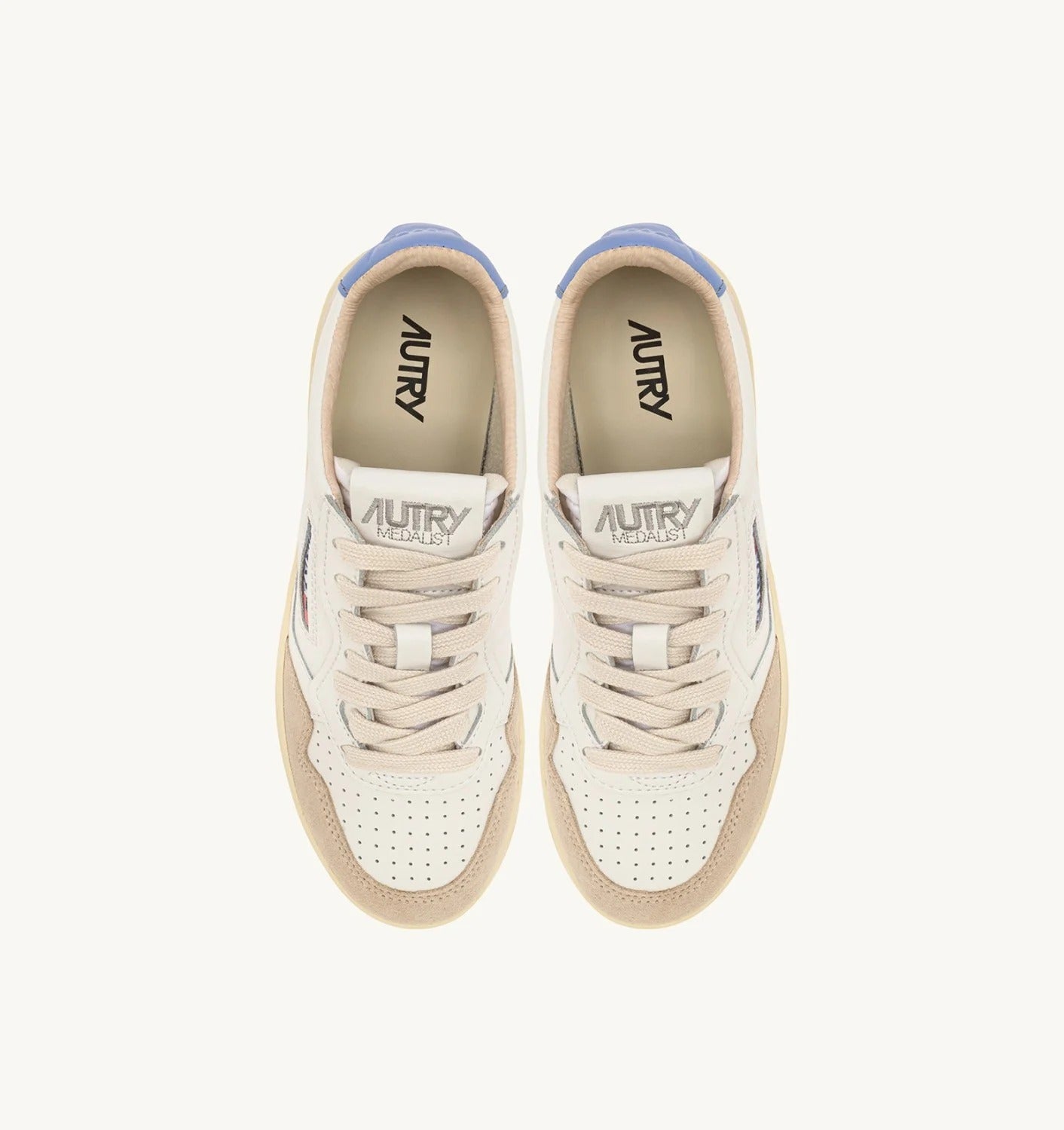 AUTRY Sneaker Donna Medalist Low-White Beige Della Robbia Blue