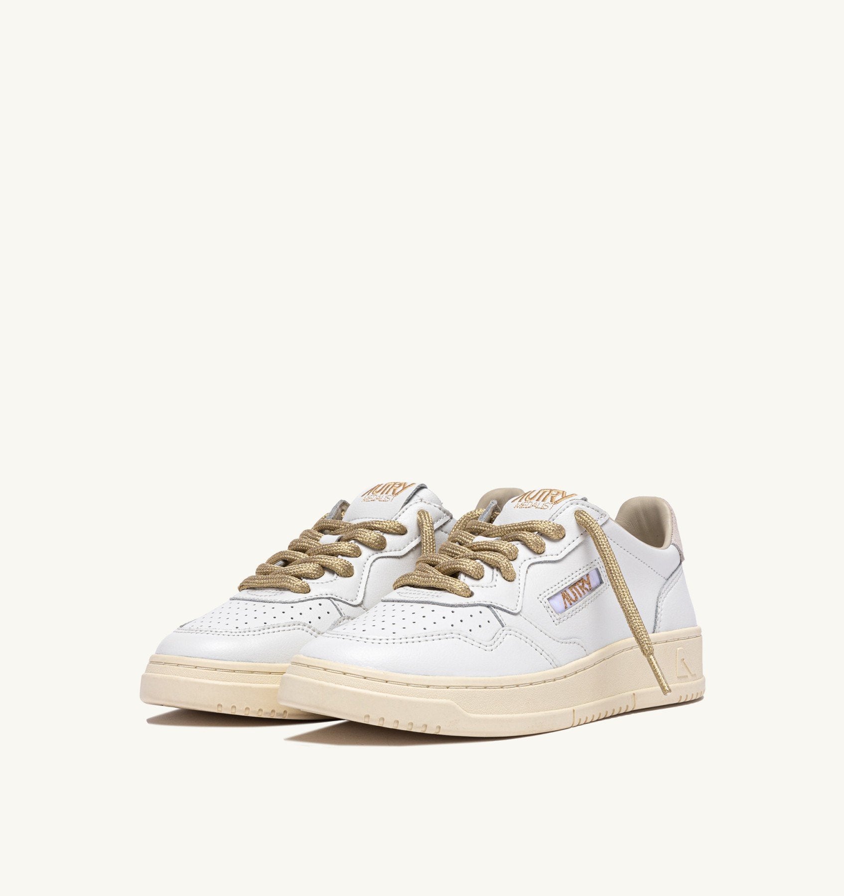 AUTRY Sneaker Donna Medalist Low Lurex-White Gold