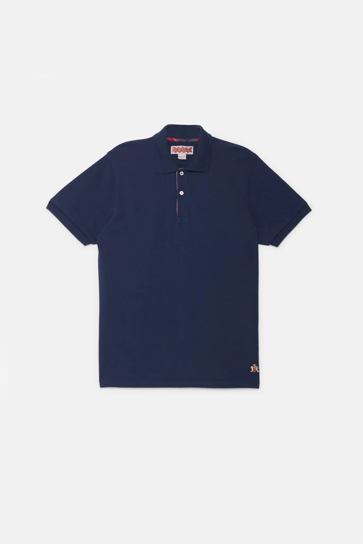BARACUTA Polo Uomo Tartan Placket-Navy