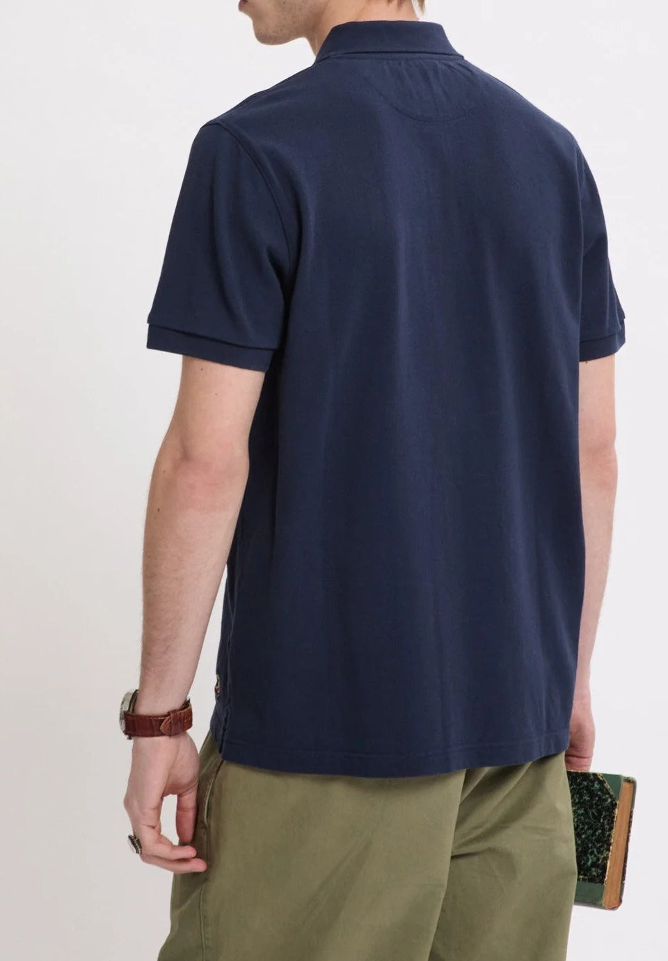 BARACUTA Polo Uomo Tartan Placket-Navy