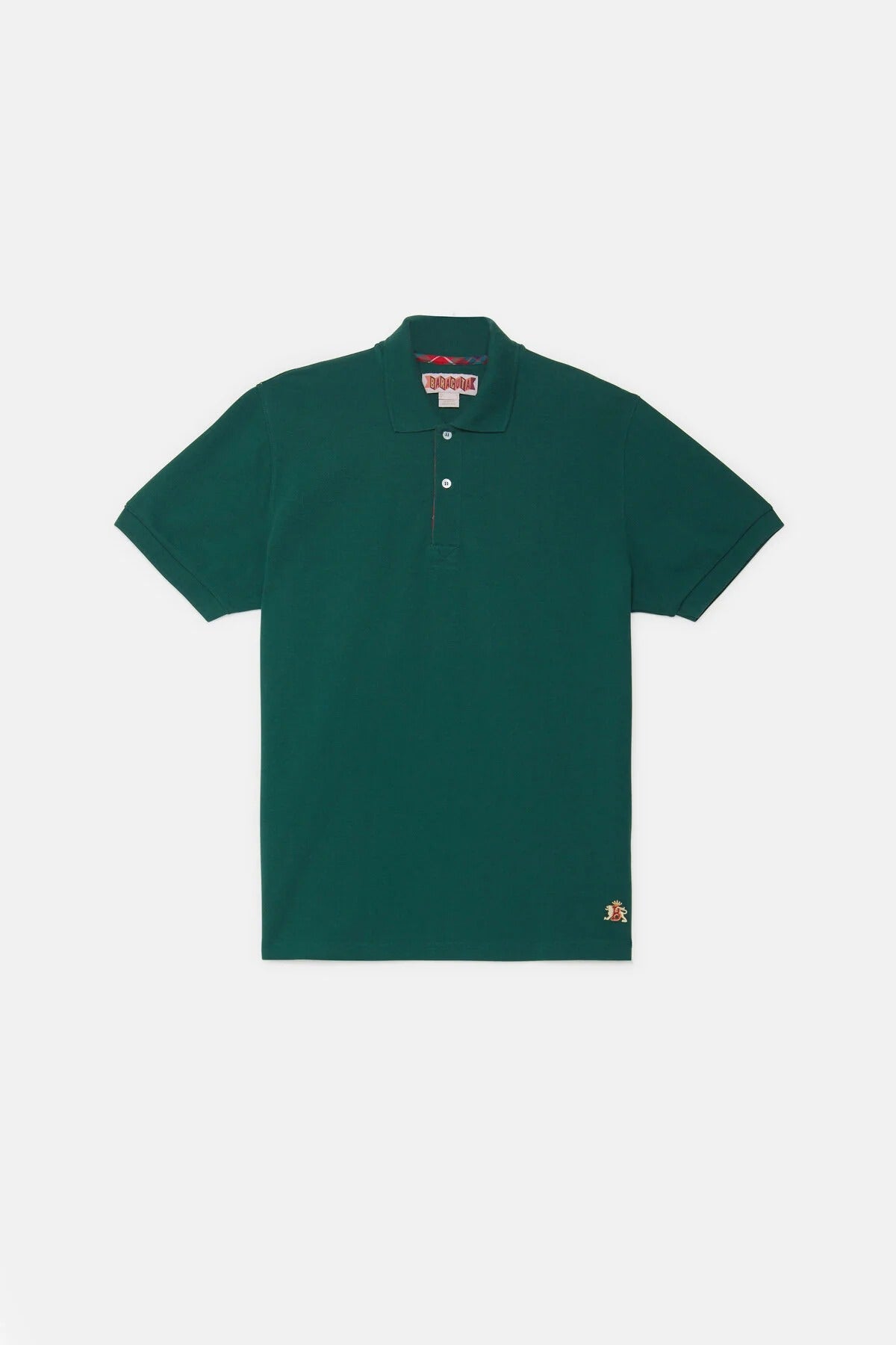 BARACUTA Polo Uomo Tartan Placket-Racing Green