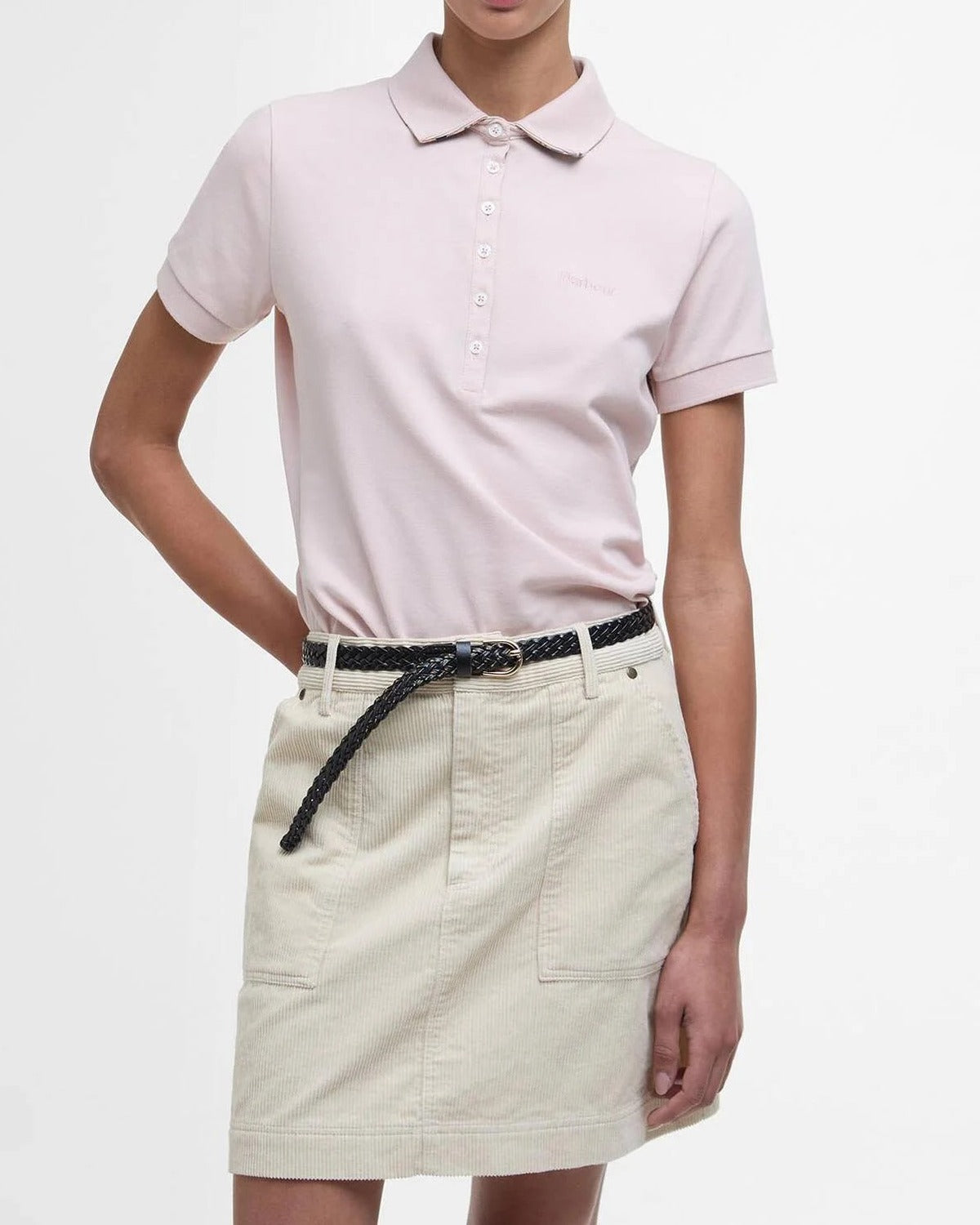 BARBOUR Polo Donna PORTSDOWN-Primrose Pink/Hessian