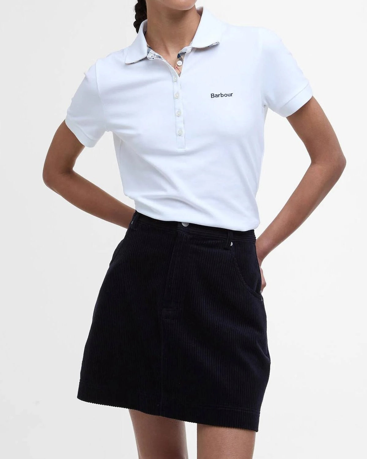 BARBOUR Polo Donna PORTSDOWN-White/Hessian