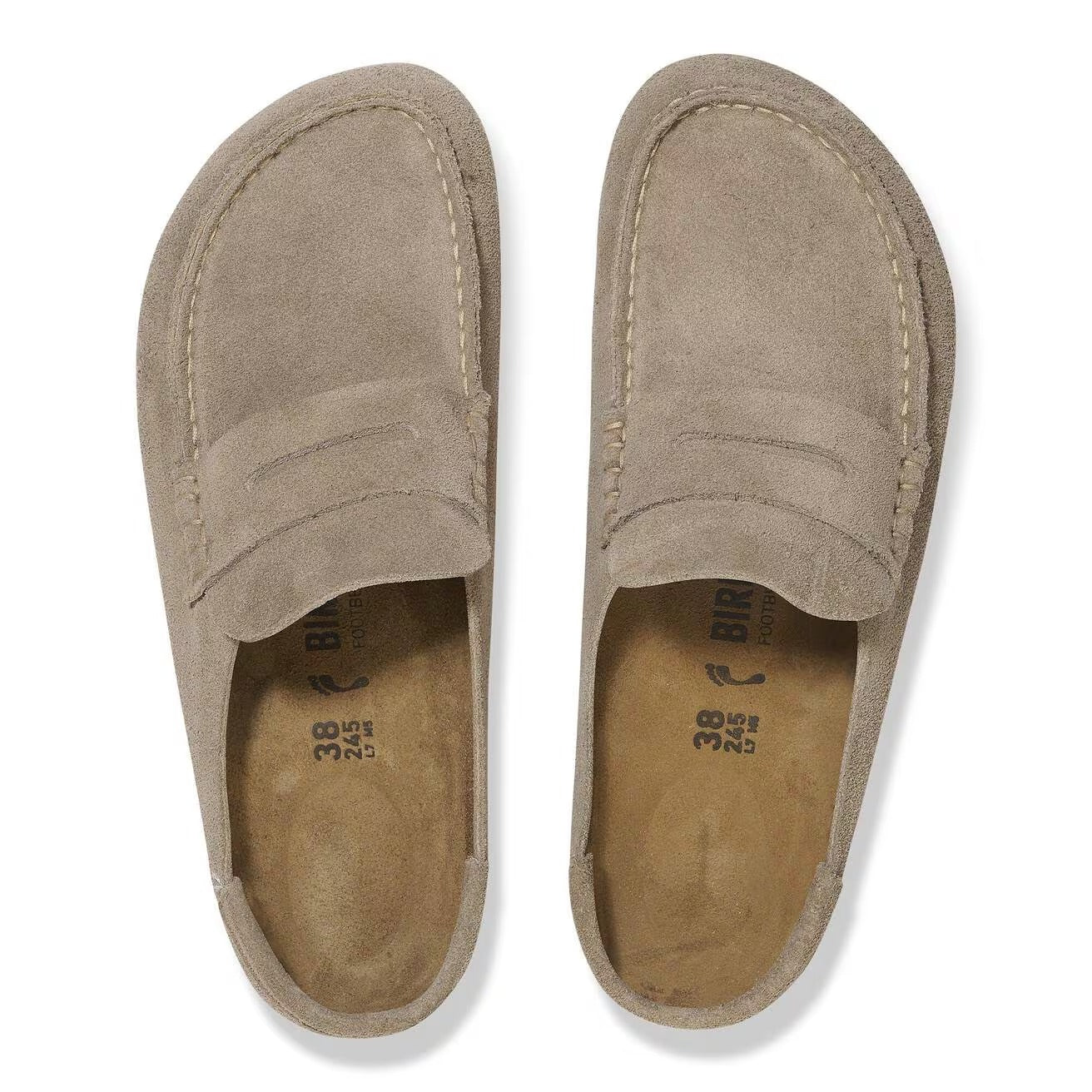 BIRKENSTOCK Sabot Uomo NAPLES WRAPPED SUEDE-Taupe