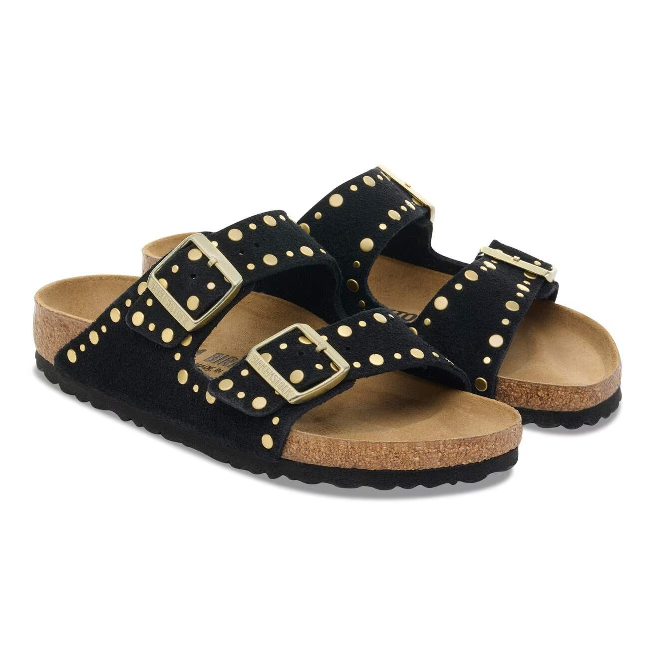 BIRKENSTOCK Ciabatta Donna Arizona Rivet Suede-Black