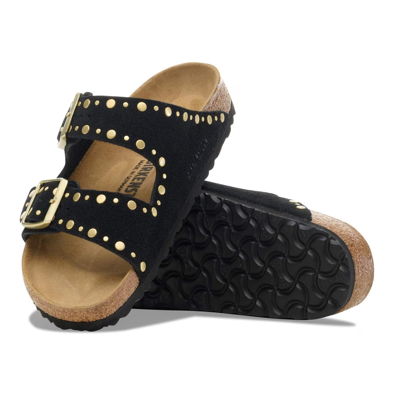 BIRKENSTOCK Ciabatta Donna Arizona Rivet Suede-Black