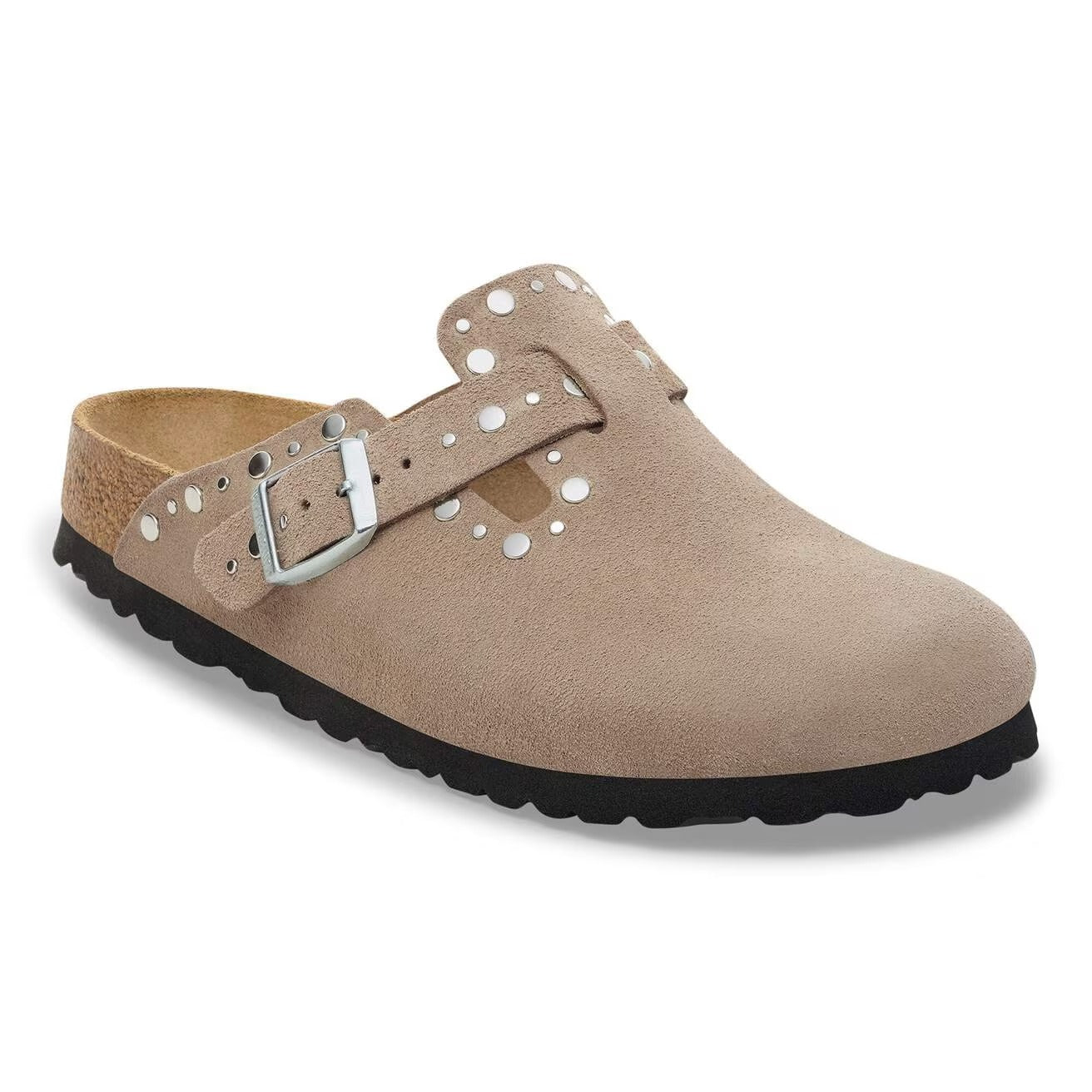 BIRKENSTOCK CIabatta Donna BOSTON RIVET Suede-Taupe