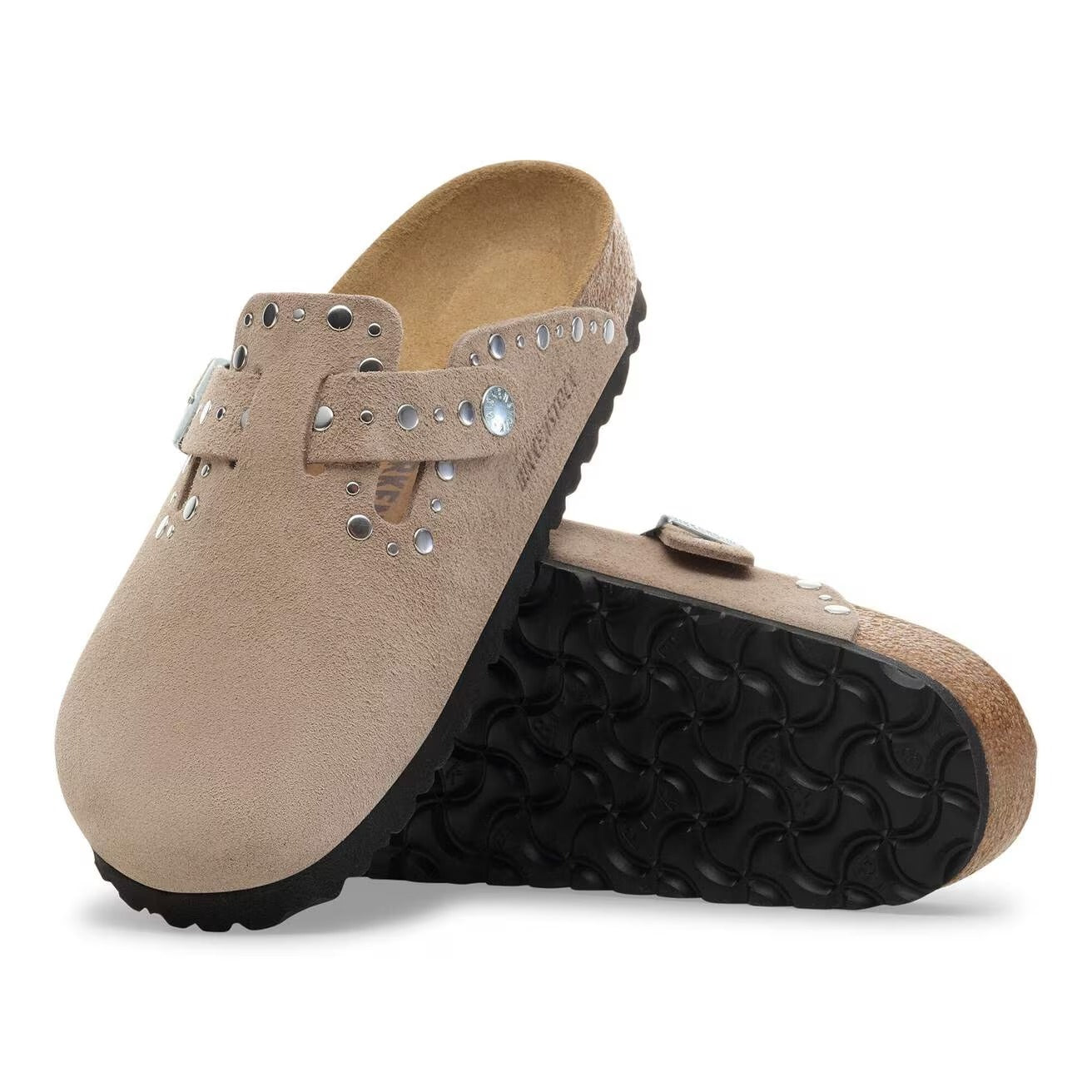 BIRKENSTOCK CIabatta Donna BOSTON RIVET Suede-Taupe