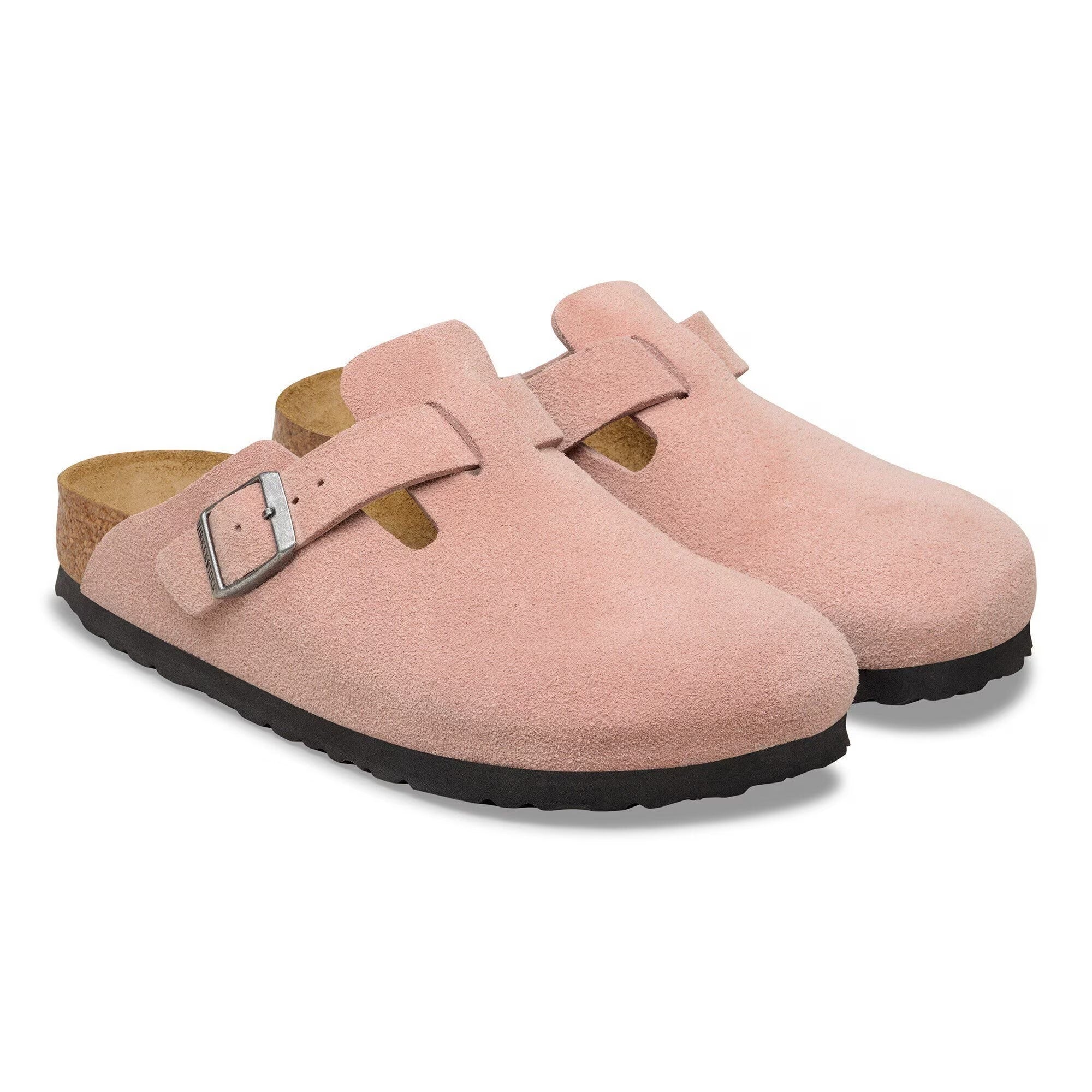 BIRKENSTOCK Ciabatta Donna Boston Suede Leather-Pink Clay